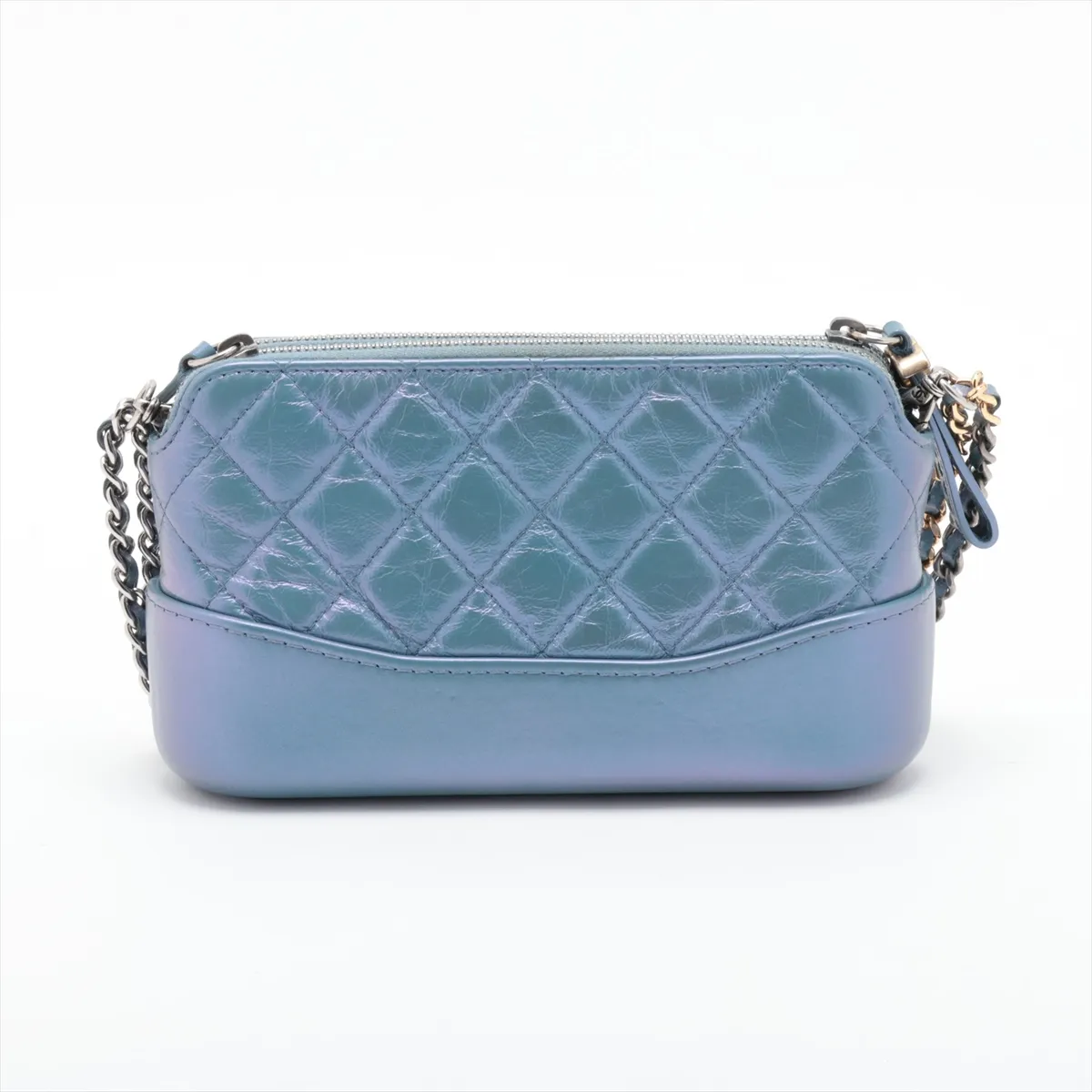 Gabrielle de Chanel Vintage Calfskin Chain Shoulder Bag, Blue with Gold and Silver Hardware, Item Number 27614888 (Serial Number in the 27s range) — view 2