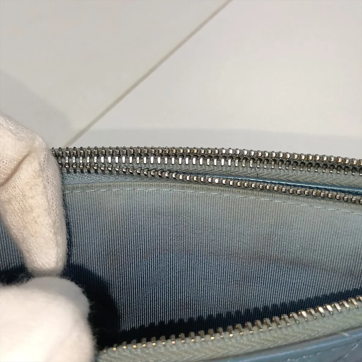Gabrielle de Chanel Vintage Calfskin Chain Shoulder Bag, Blue with Gold and Silver Hardware, Item Number 27614888 (Serial Number in the 27s range) — view 11