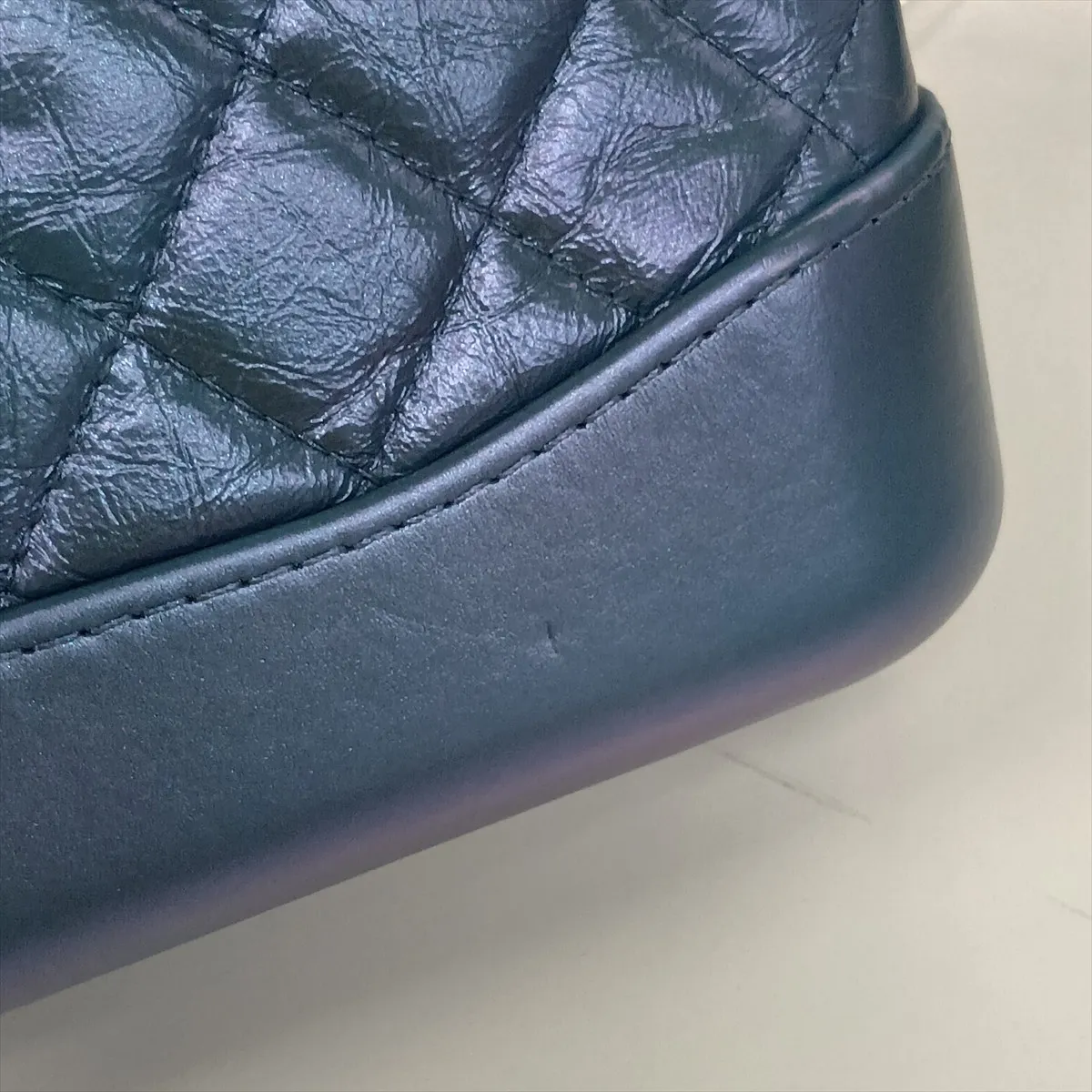 Gabrielle de Chanel Vintage Calfskin Chain Shoulder Bag, Blue with Gold and Silver Hardware, Item Number 27614888 (Serial Number in the 27s range) — view 12