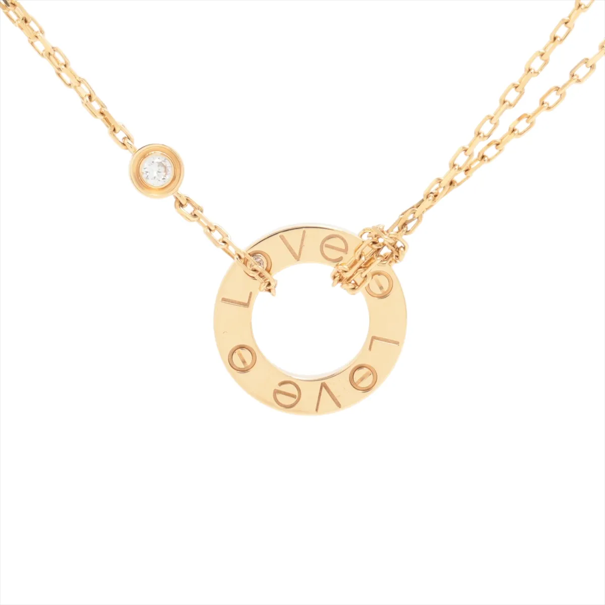 Love Circle 2-Piece Diamond Necklace 750 (Yellow Gold) 6.1g AFX381