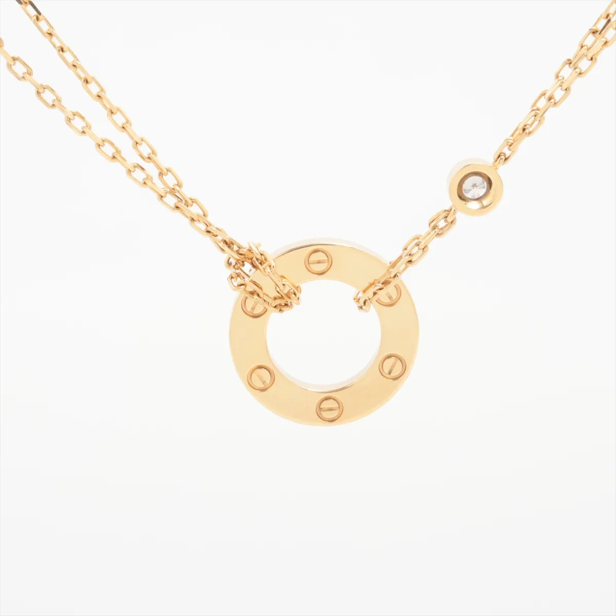 Love Circle 2-Piece Diamond Necklace 750 (Yellow Gold) 6.1g AFX381 — view 2