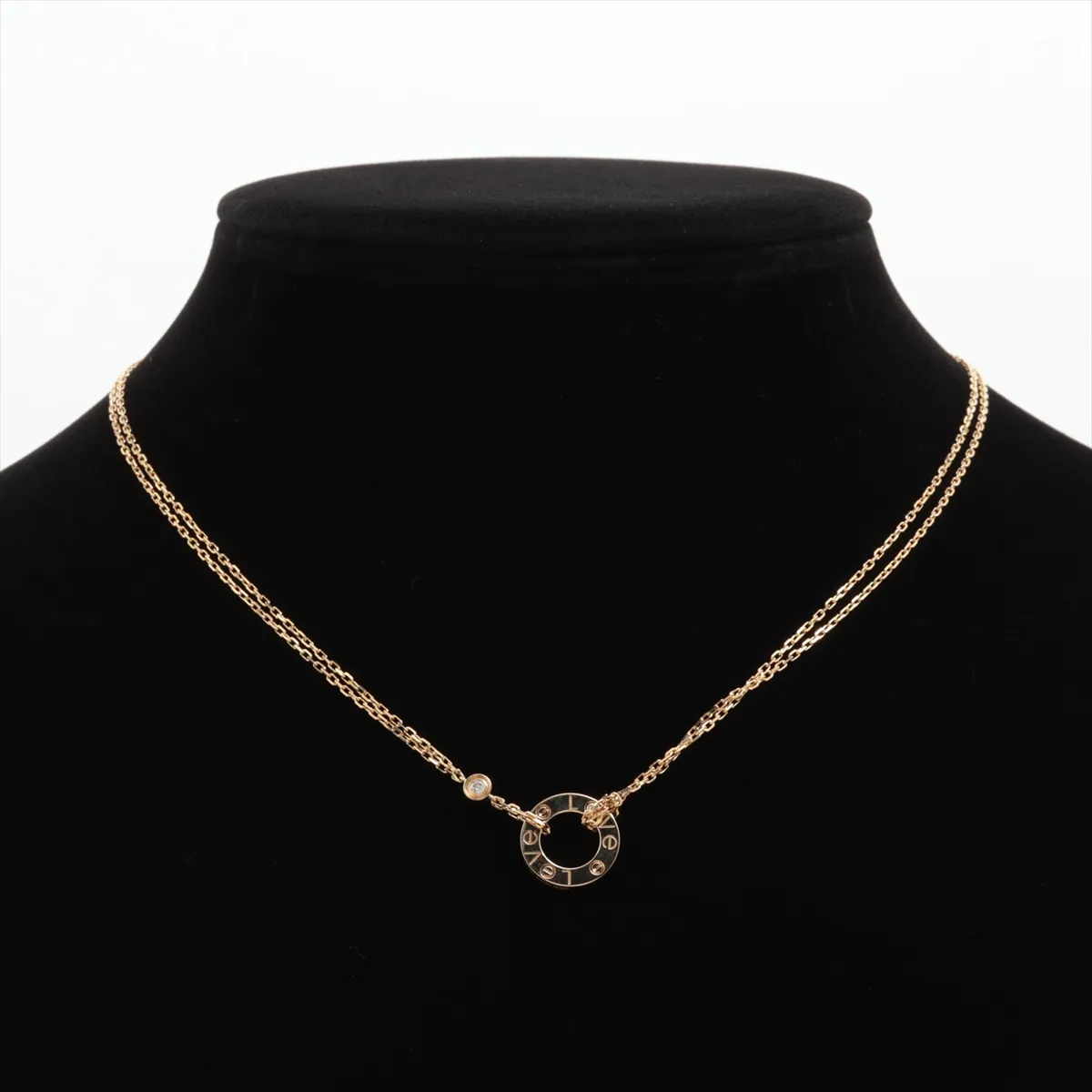 Love Circle 2-Piece Diamond Necklace 750 (Yellow Gold) 6.1g AFX381 — view 5