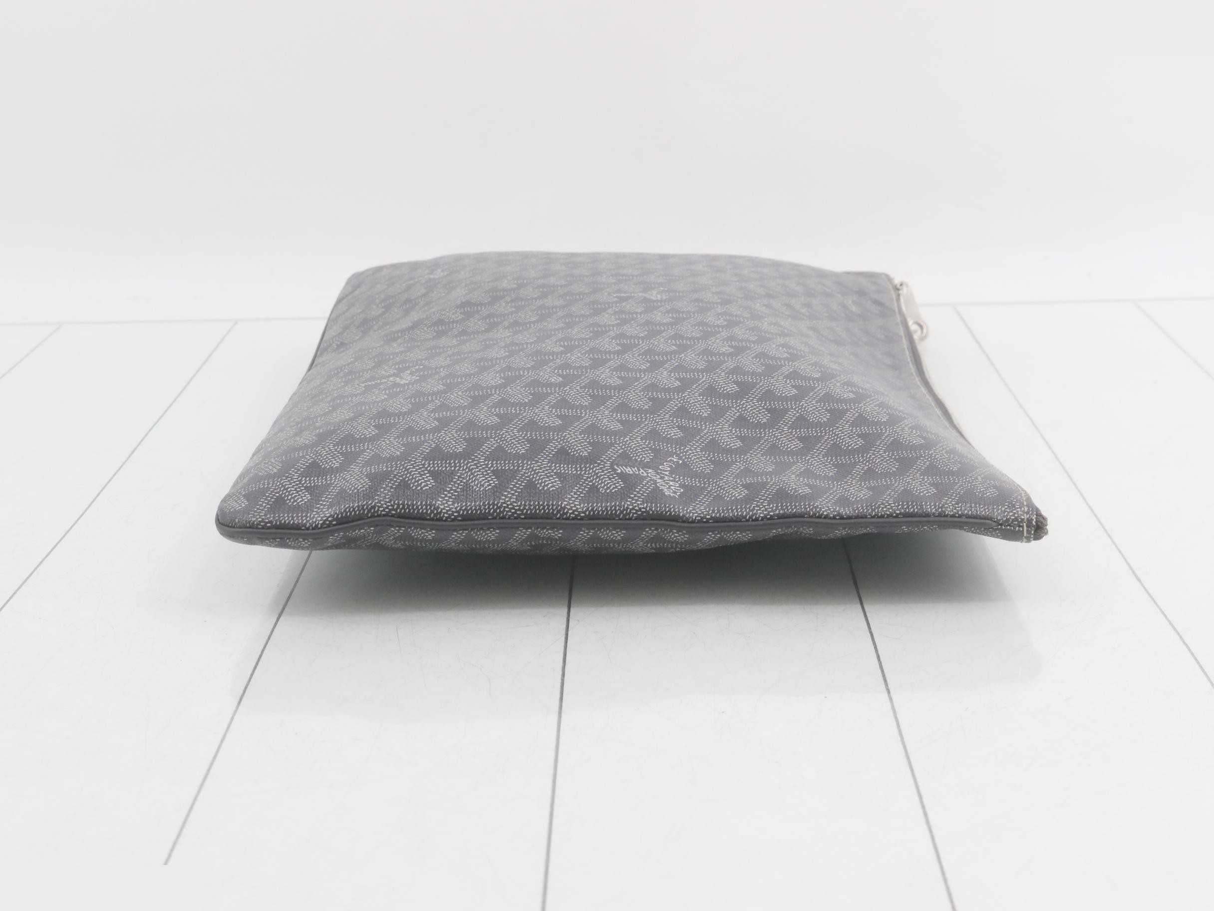 Sena GM PVC Clutch Bag, Gray — view 3