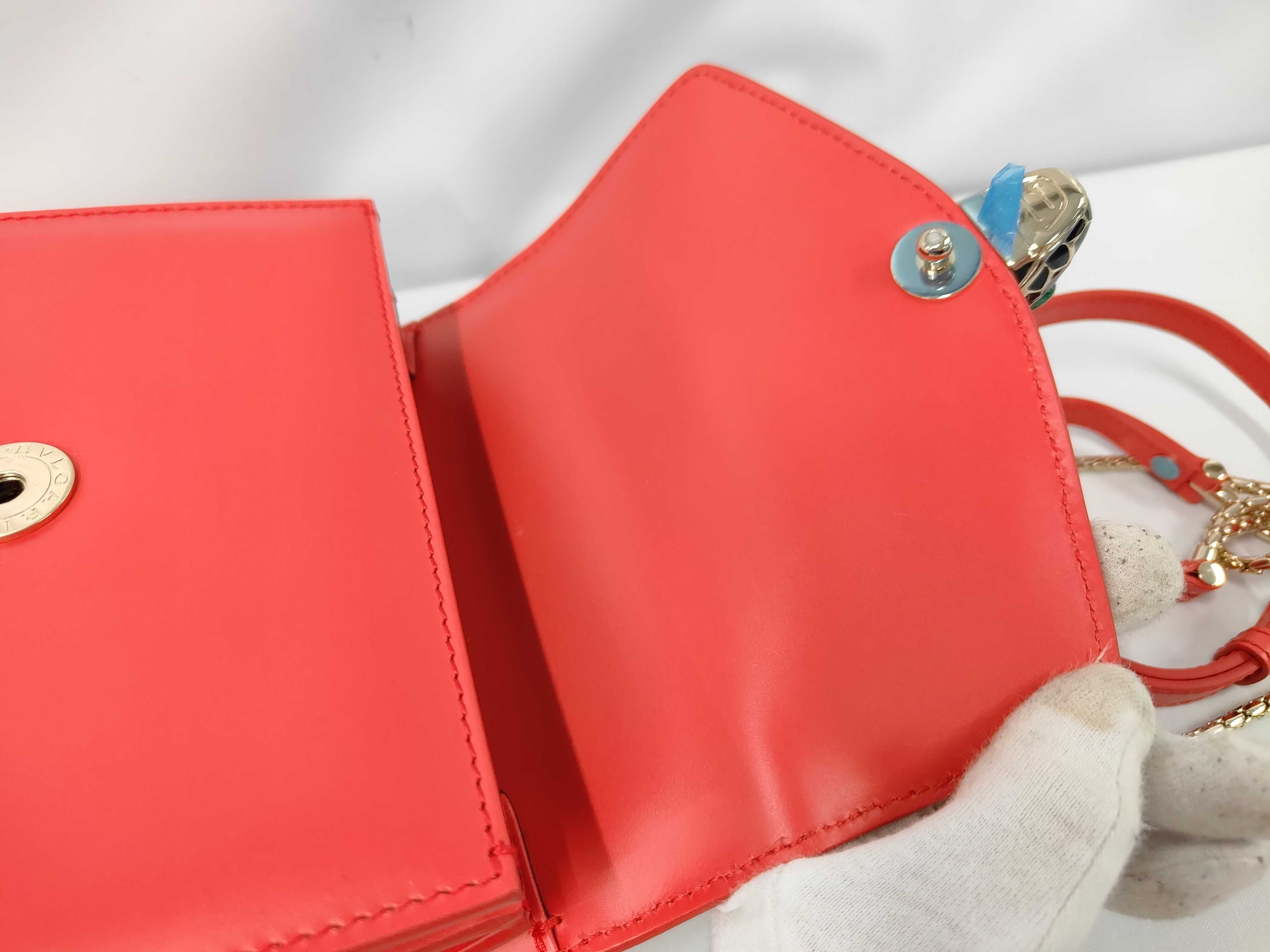 Serpenti 2-Way Handbag, Stingray Leather, Red, Bulgari Handbag — view 8
