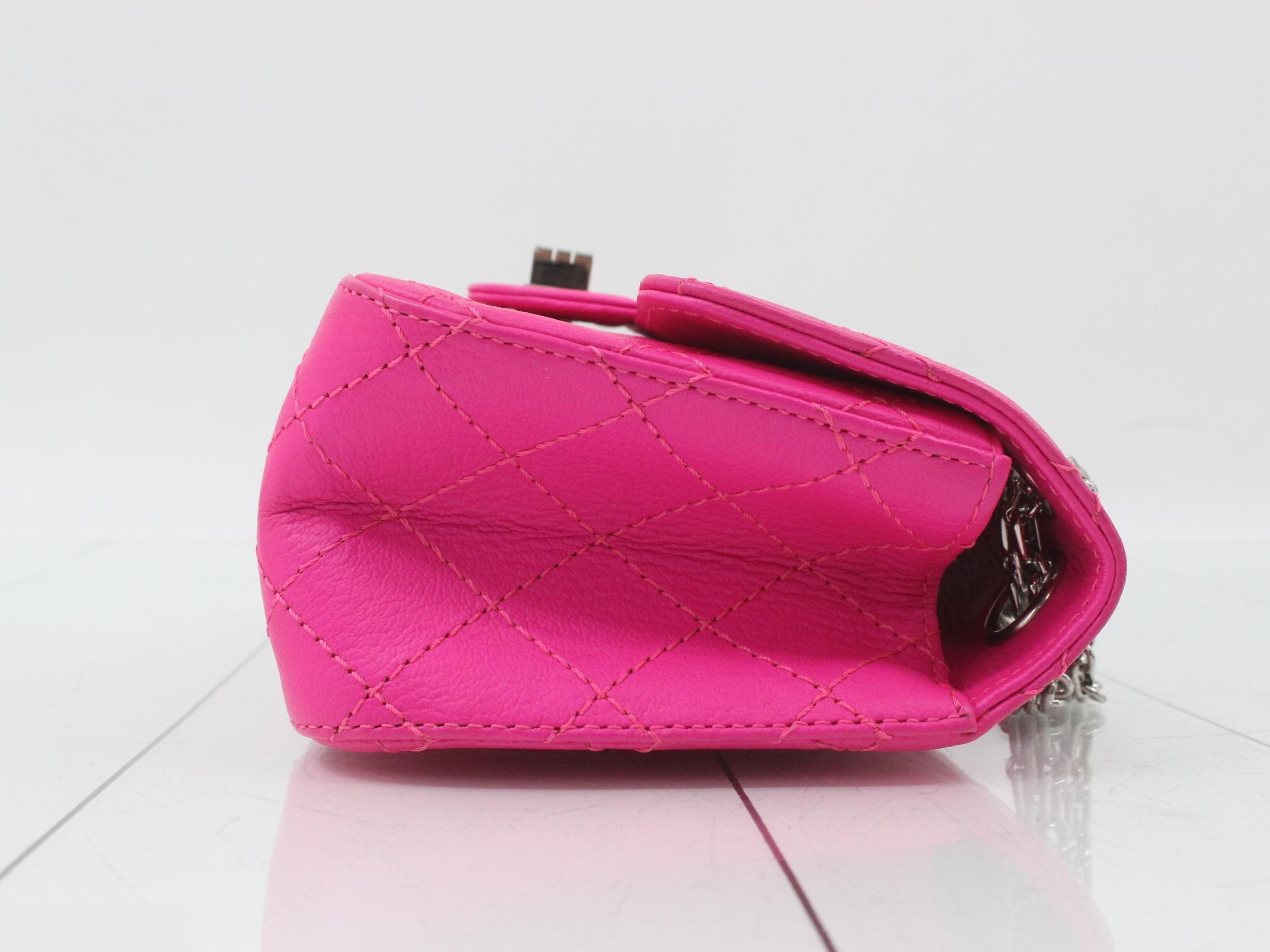2.55 Leather Double Chain Shoulder Bag, Pink — view 3