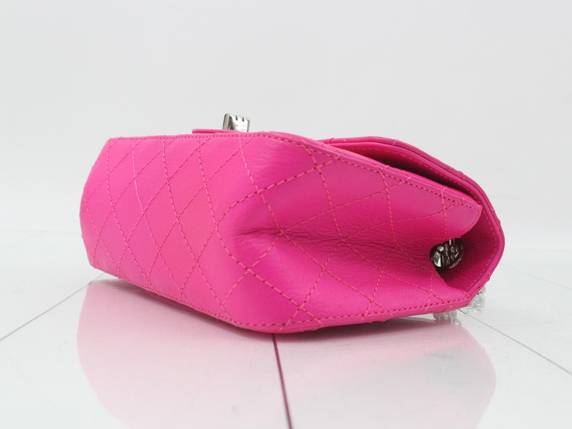 2.55 Leather Double Chain Shoulder Bag, Pink — view 6