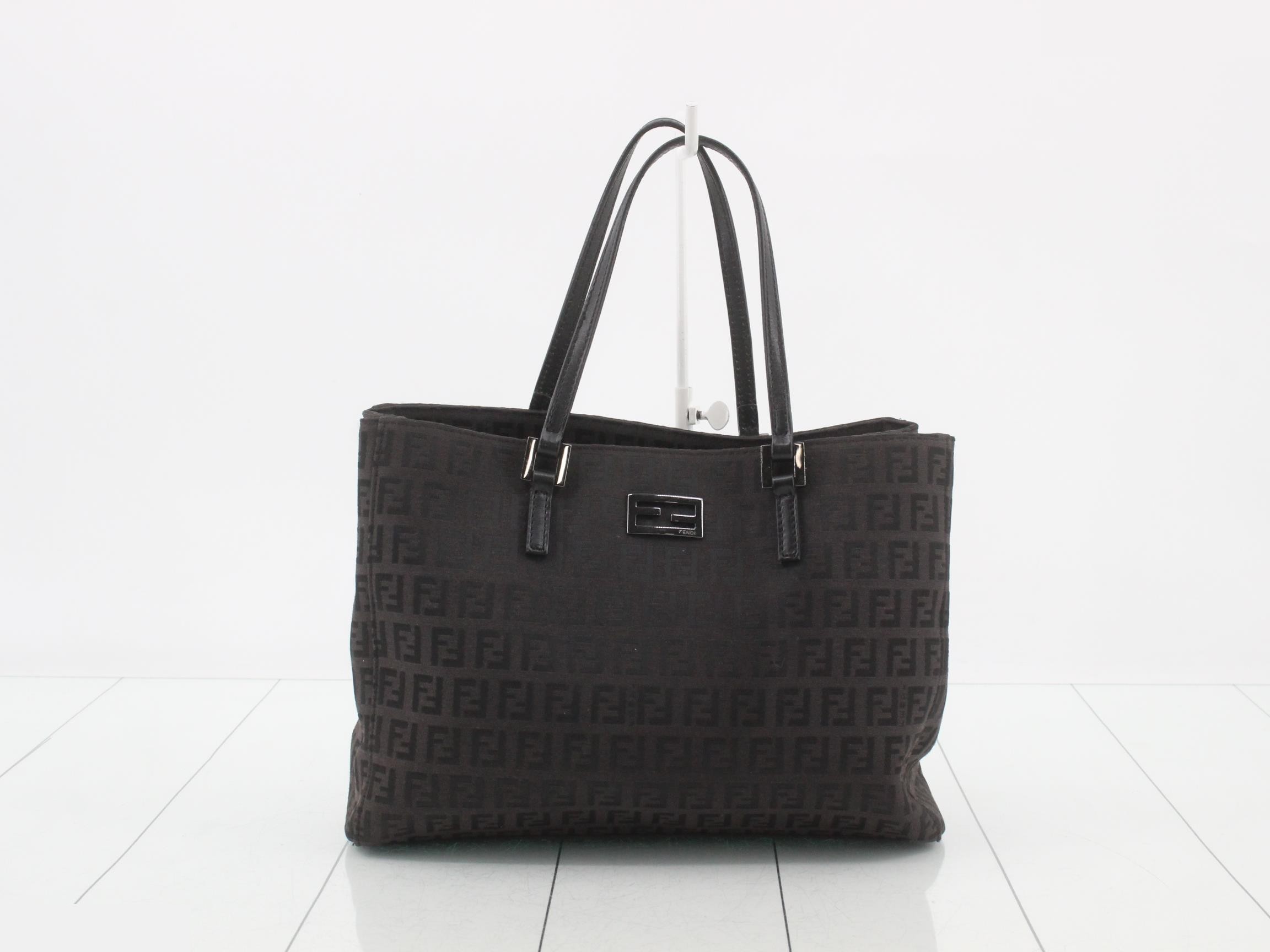 Zucchino Tote Bag, Canvas/Leather, Brown