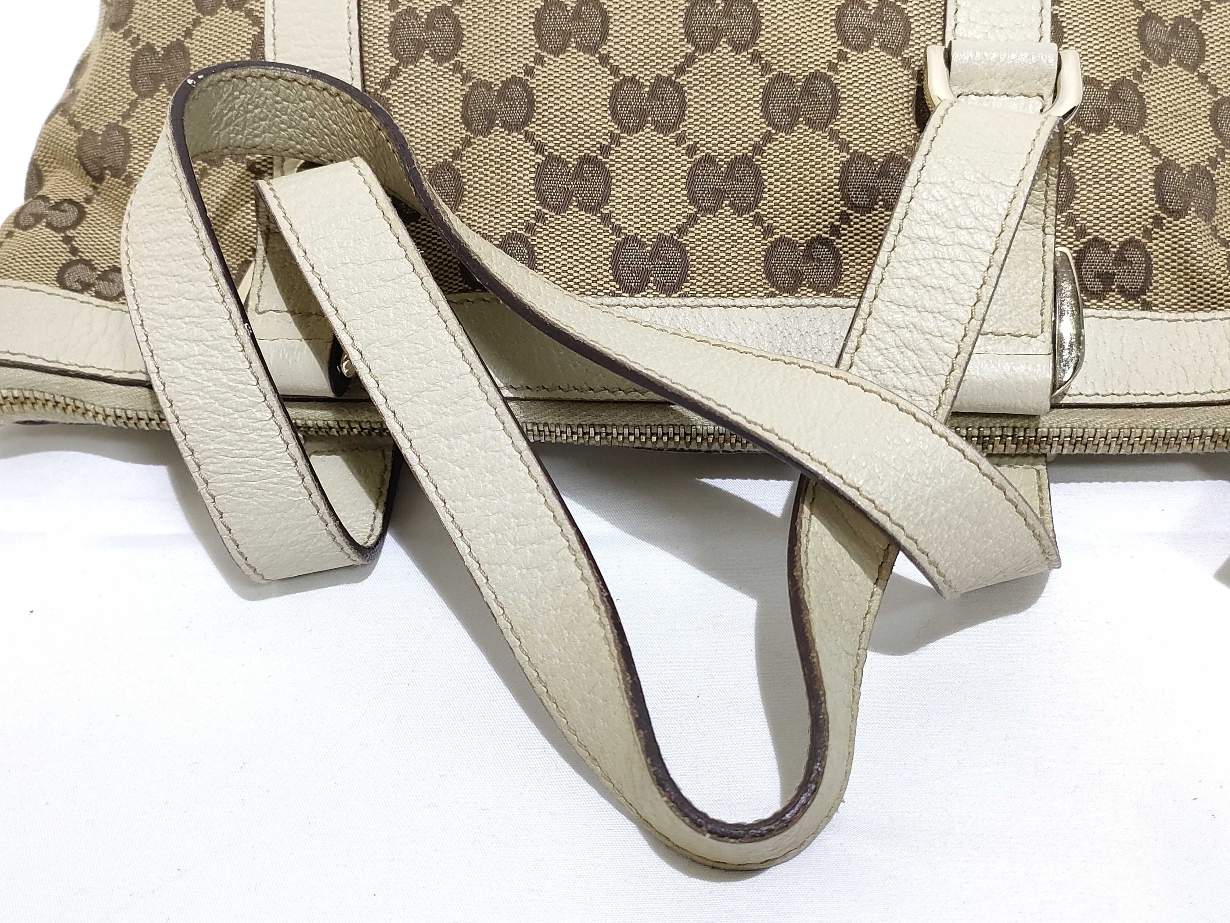 GG Canvas HK-141471 001354 GG Canvas x Leather Handbag Beige Tote Bag — view 3