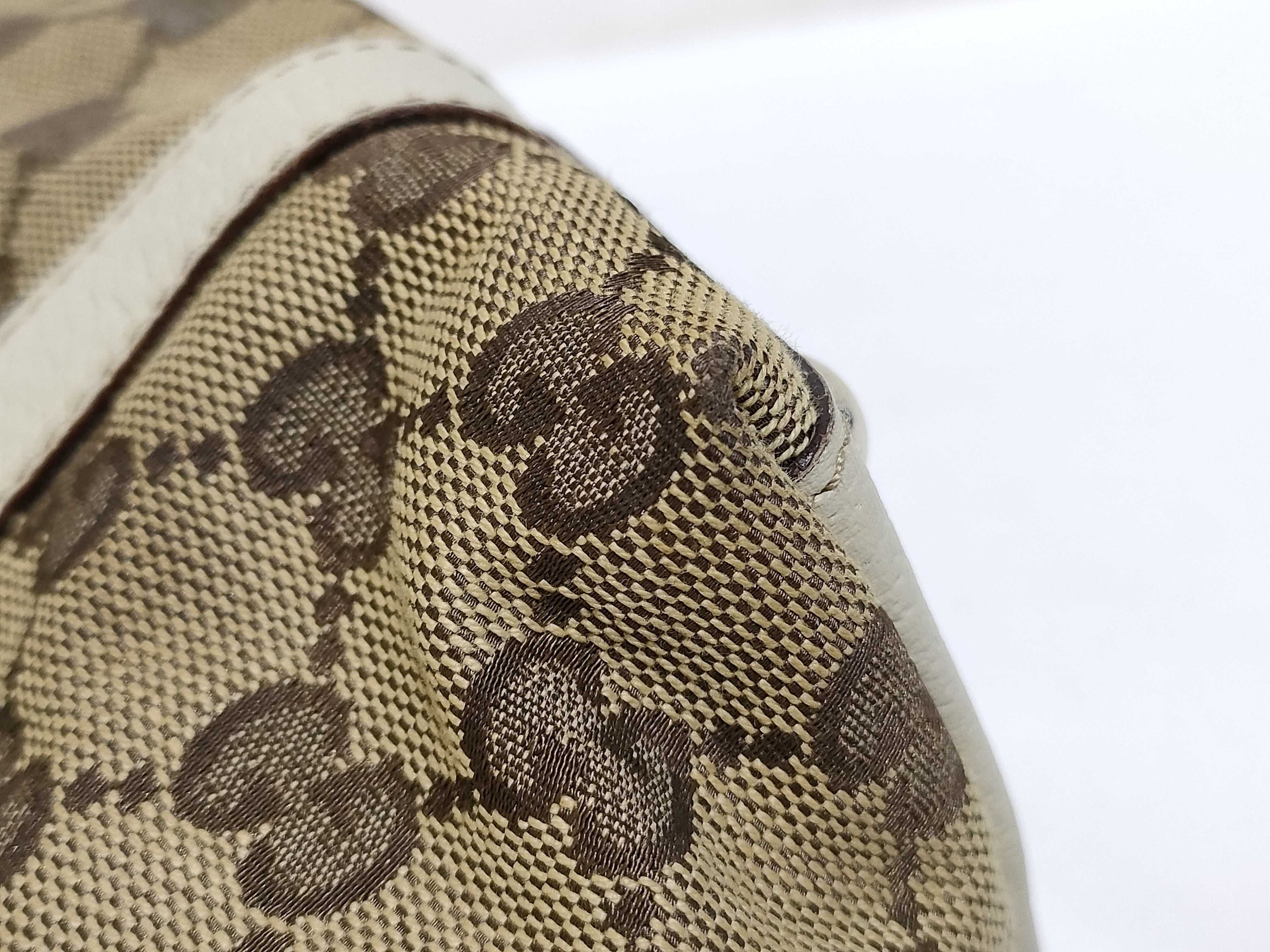 GG Canvas HK-141471 001354 GG Canvas x Leather Handbag Beige Tote Bag — view 6
