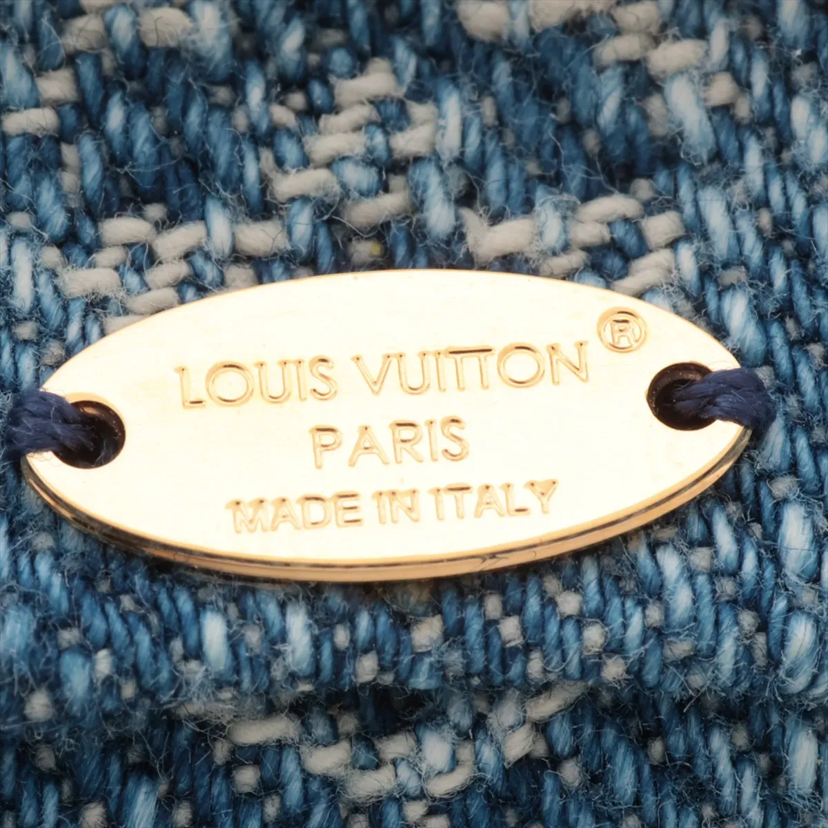 Monogram Denim GK5204 Barrette, Cotton, Blue, — view 6