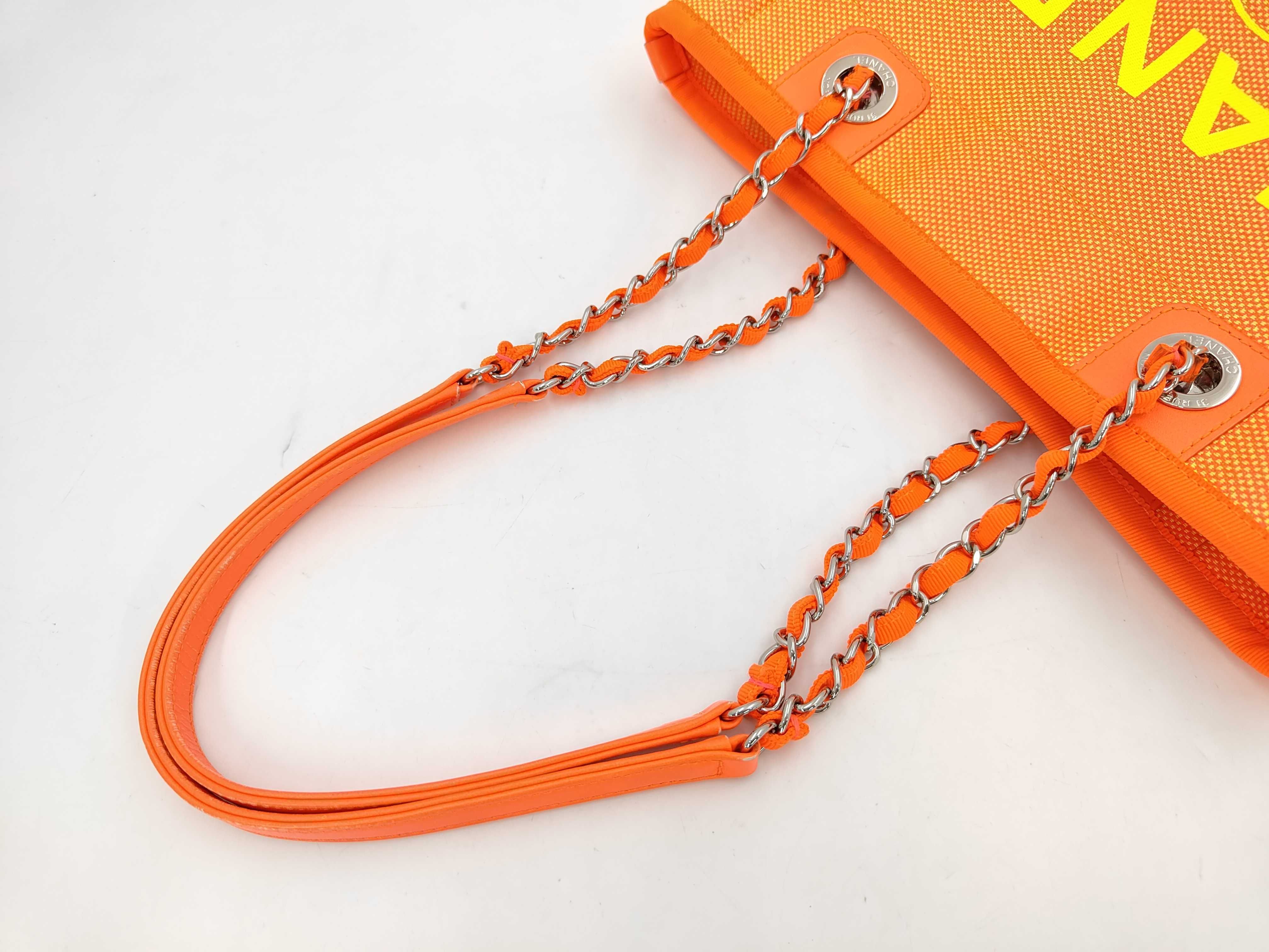 BAG DEAUVILLE NO.31 SMALL CHAIN ​​TOTE NEON ORANGE W CARD A66939 31347468 Tote Bag — view 5