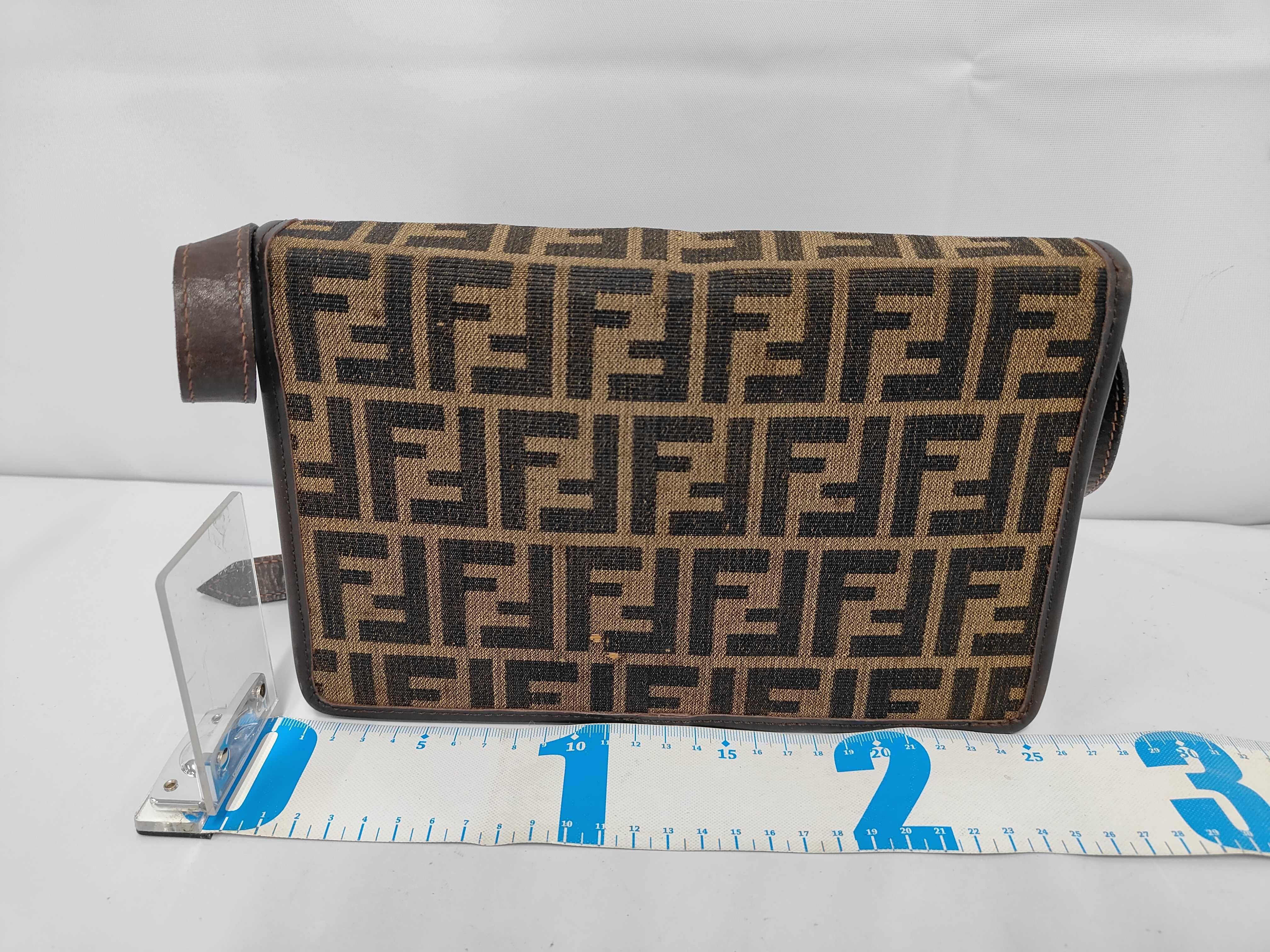 Zucca Brown Canvas Leather Shoulder Bag — view 2