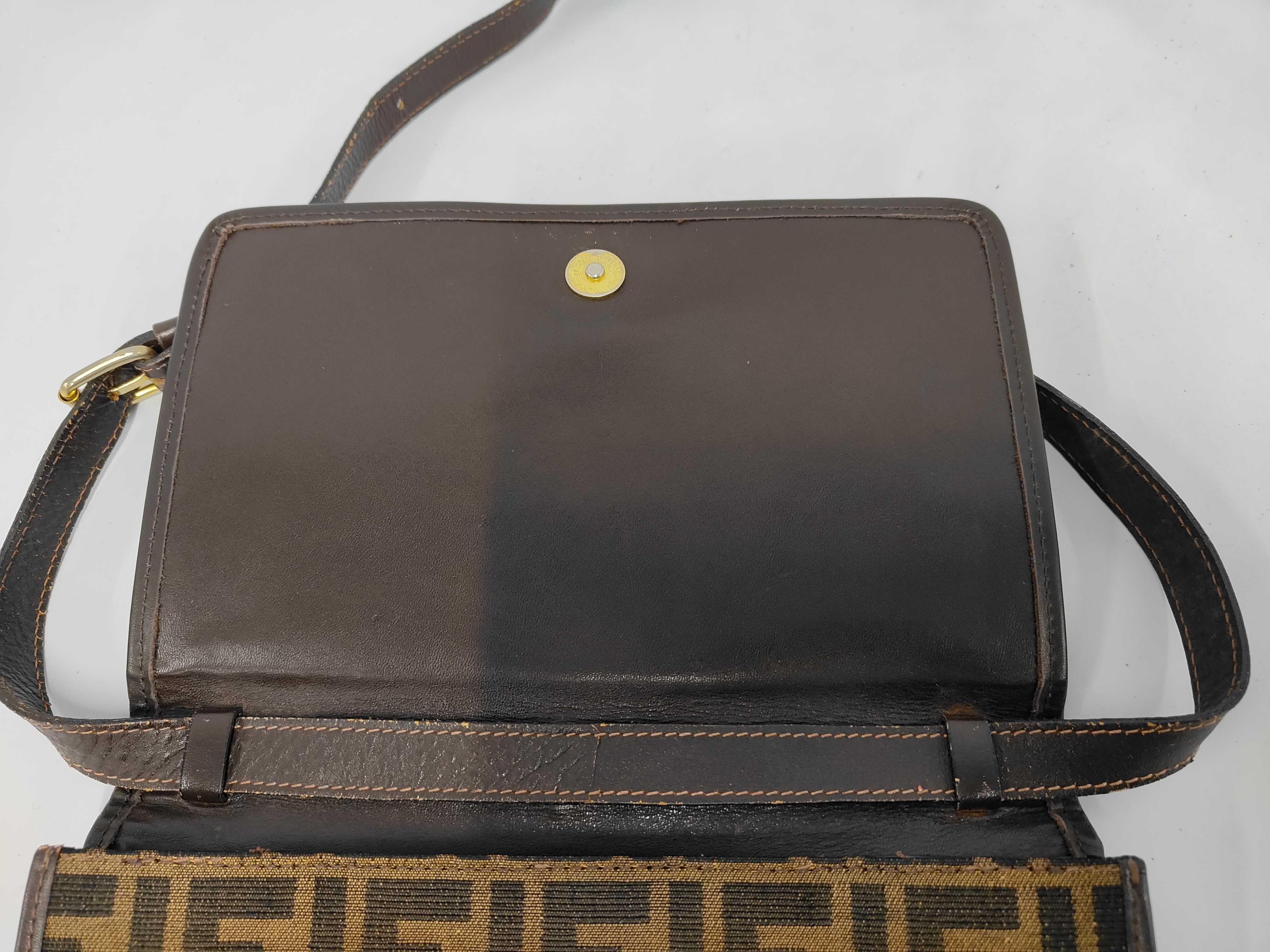 Zucca Brown Canvas Leather Shoulder Bag — view 9