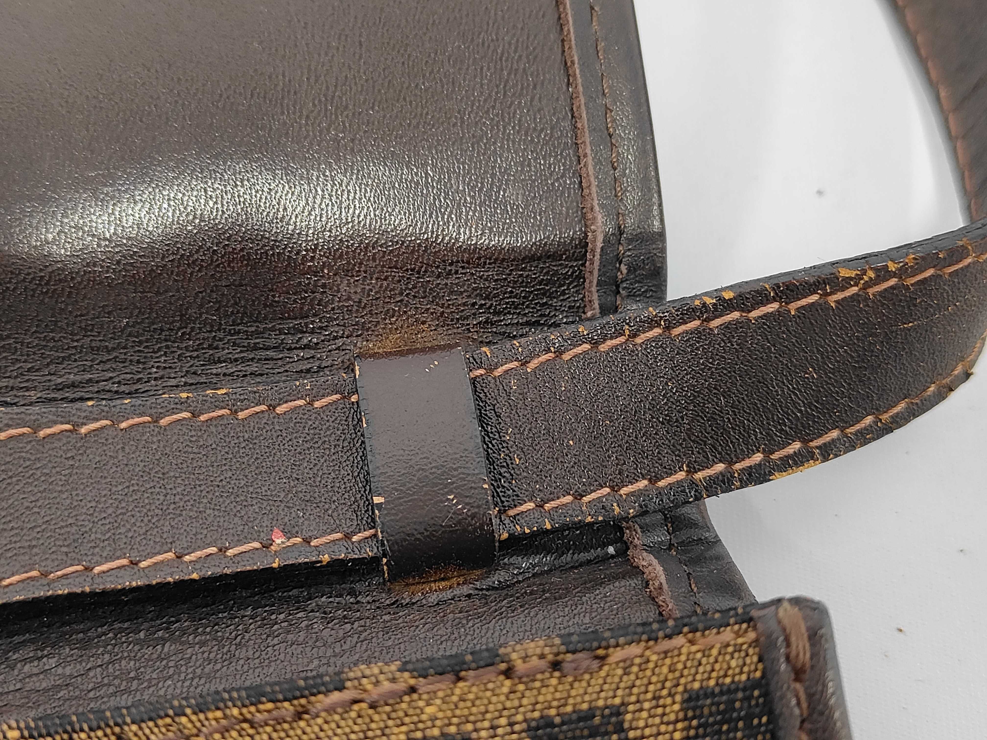 Zucca Brown Canvas Leather Shoulder Bag — view 10