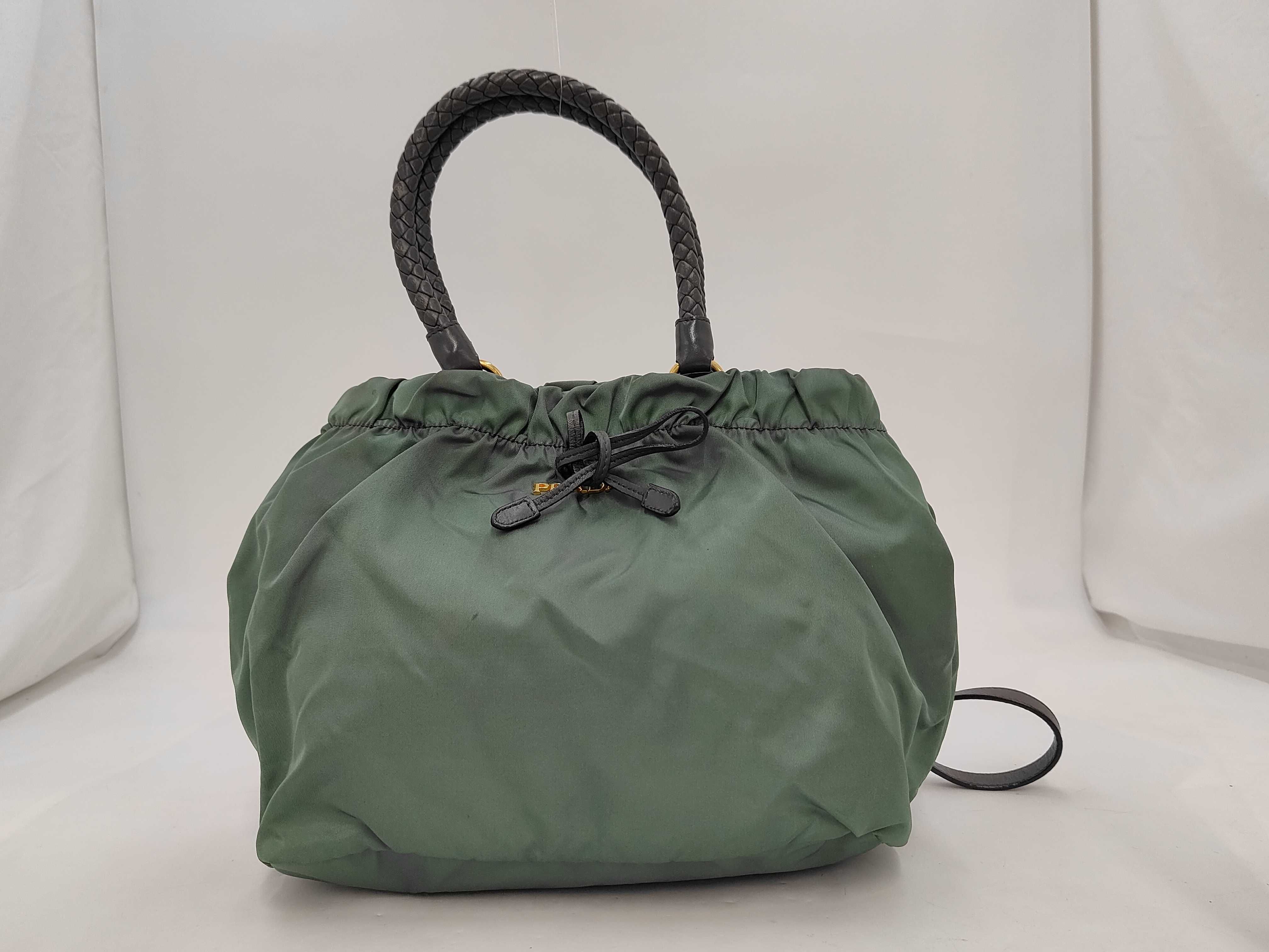Nylon Prada Nylon 2-Way Bag Green Handbag