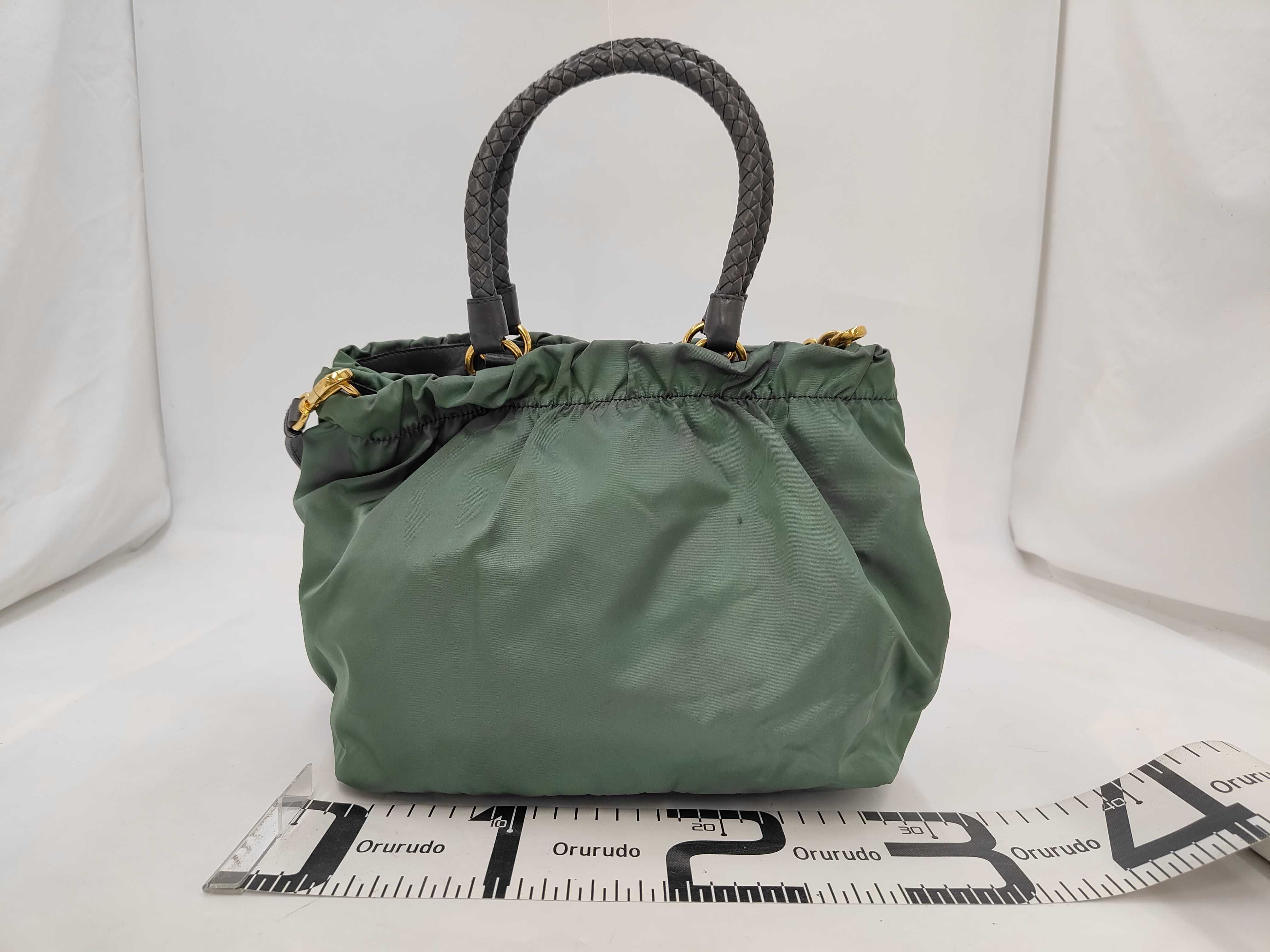 Nylon Prada Nylon 2-Way Bag Green Handbag — view 2