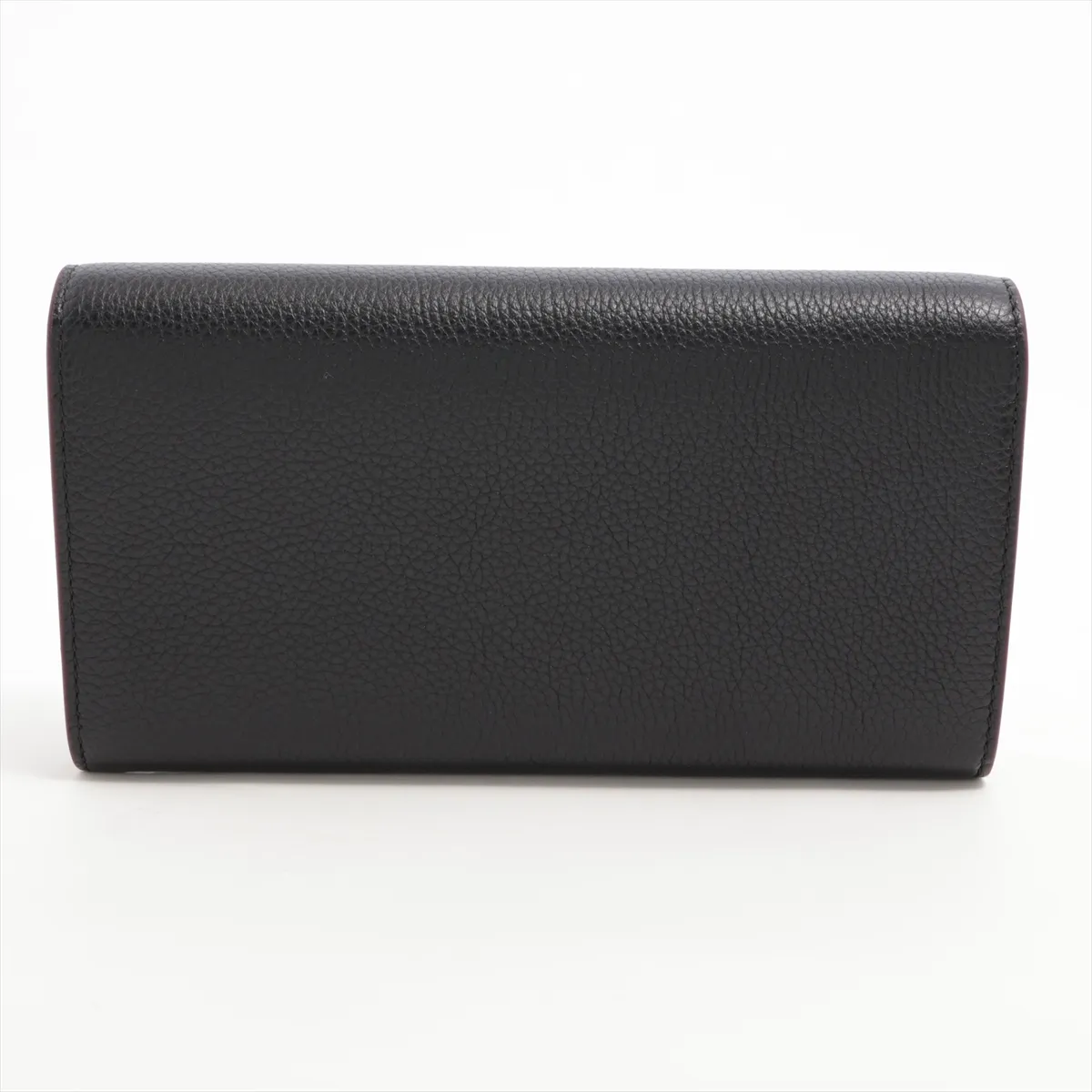 Bamboo GG Marmont 456116 Leather Long Wallet, Black — view 2