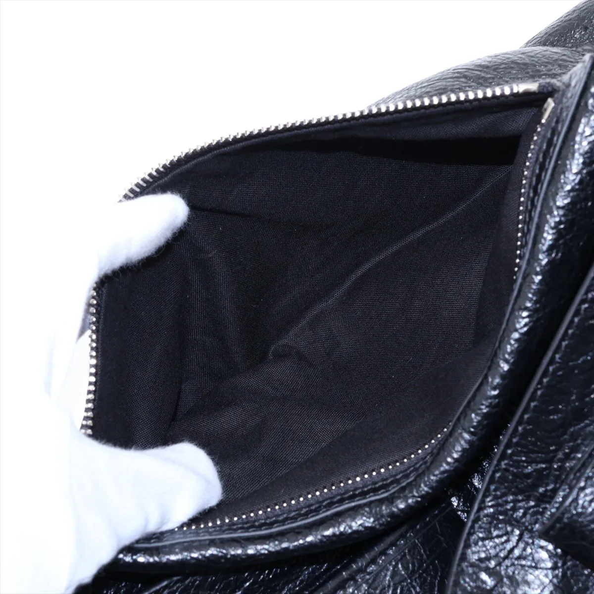 Superbusy 702167 Leather Shoulder Bag, Black — view 11