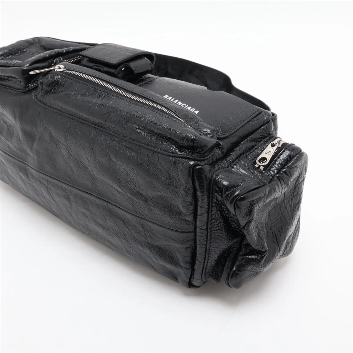 Superbusy 702167 Leather Shoulder Bag, Black — view 3