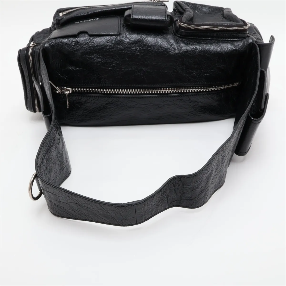 Superbusy 702167 Leather Shoulder Bag, Black — view 5