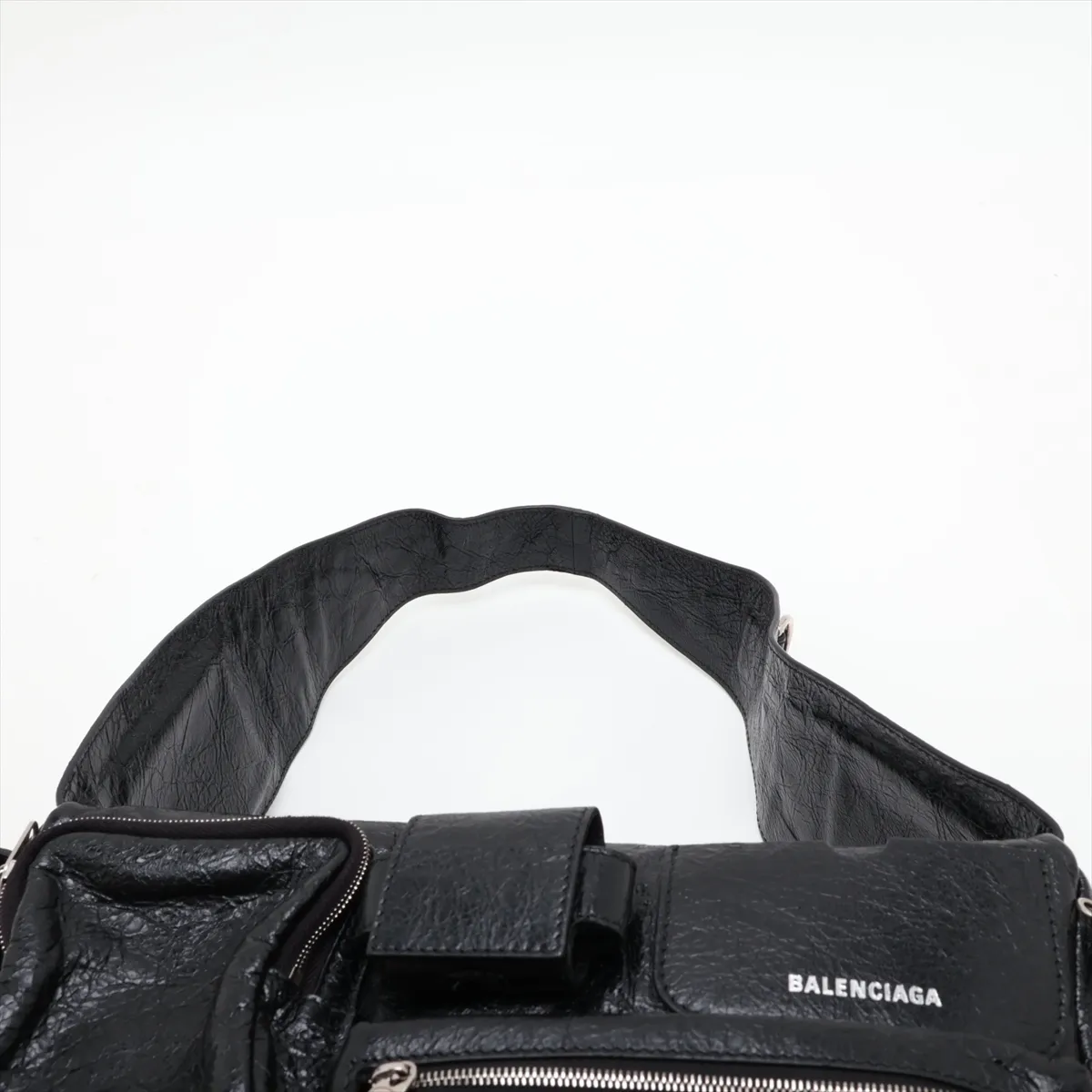 Superbusy 702167 Leather Shoulder Bag, Black — view 6