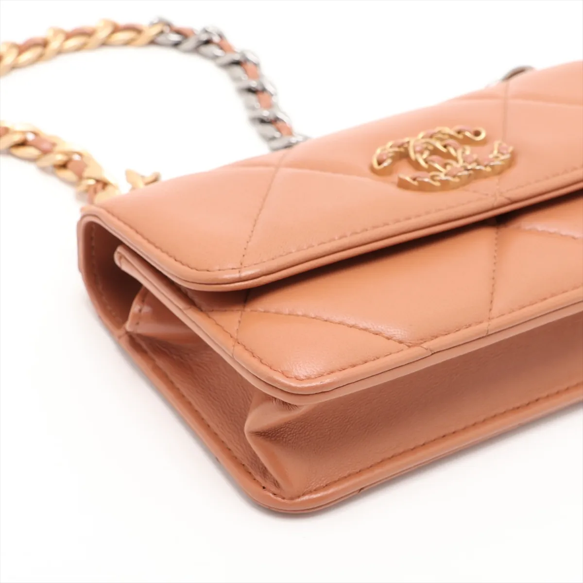 19 Lambskin Chain Wallet Brown Gold Hardware N02AG1UJ Random Serial Number — view 4