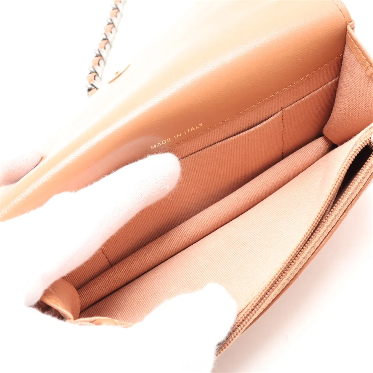 19 Lambskin Chain Wallet Brown Gold Hardware N02AG1UJ Random Serial Number — view 7