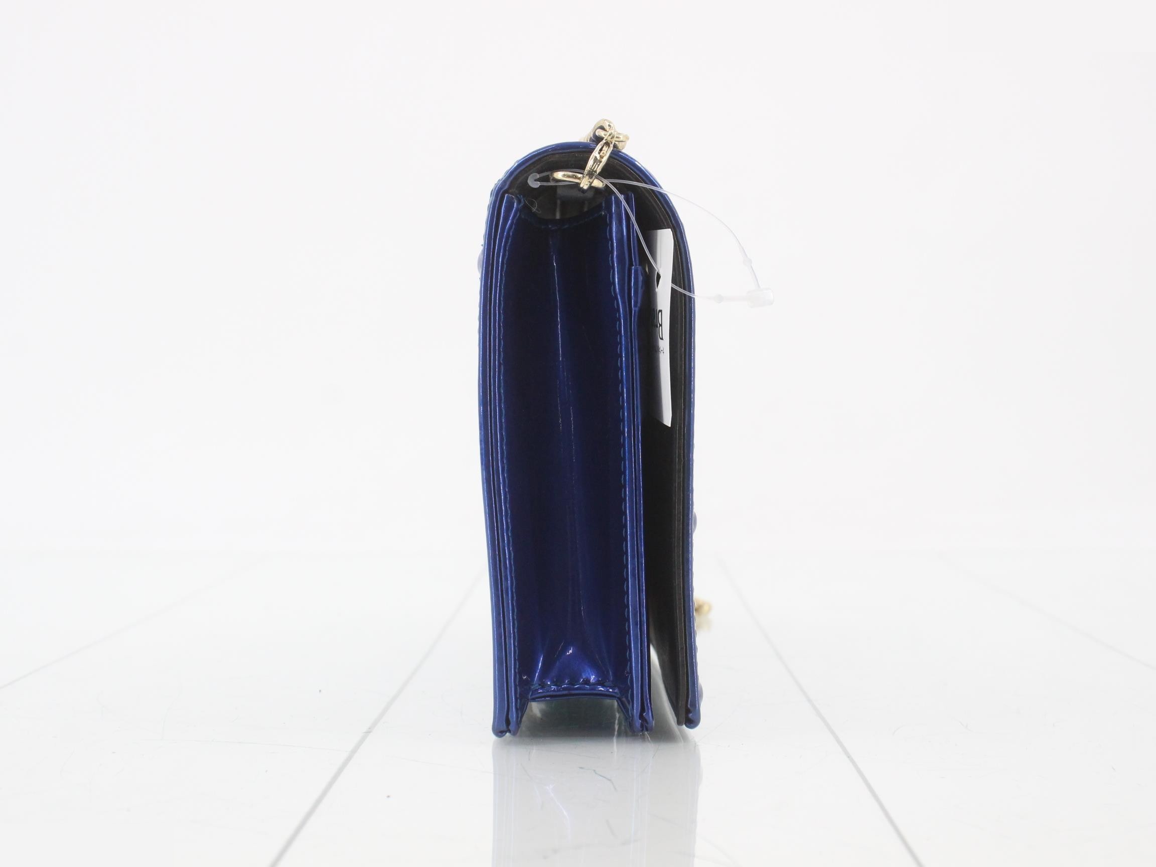 Diorama Enamel Chain Shoulder Bag (Blue) — view 4