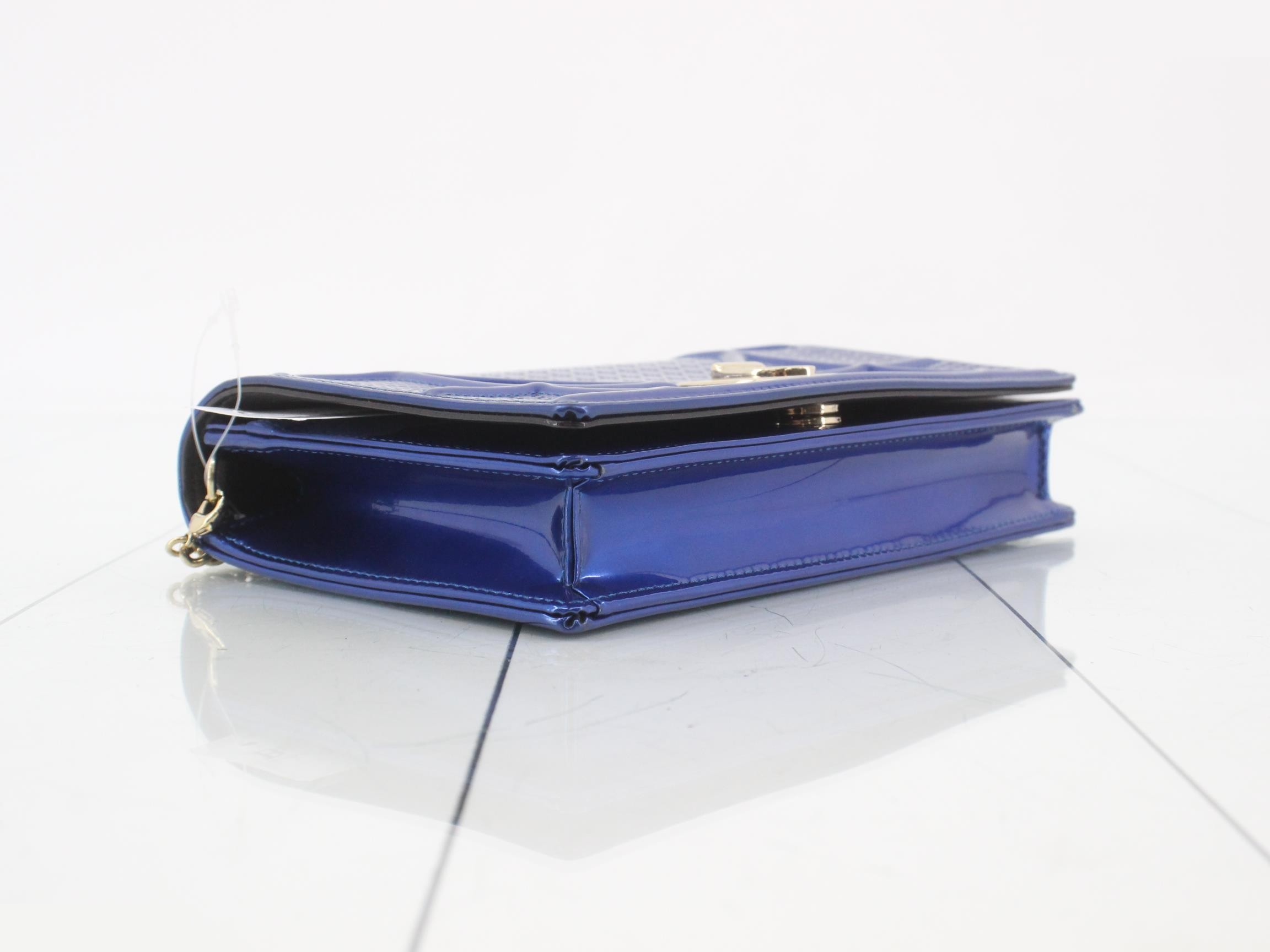 Diorama Enamel Chain Shoulder Bag (Blue) — view 5