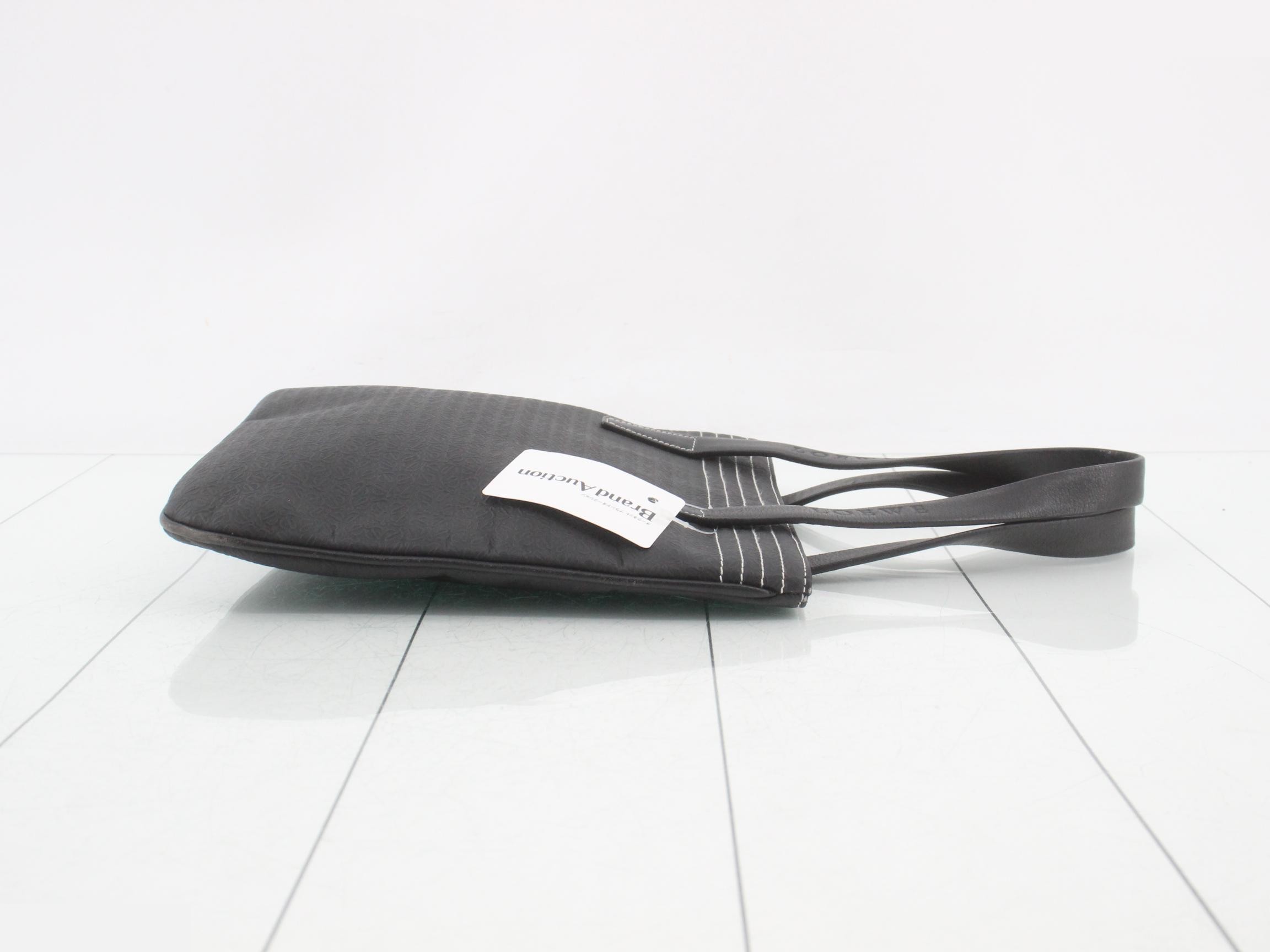 Anagram Repeat Tote Bag, Black Leather — view 3