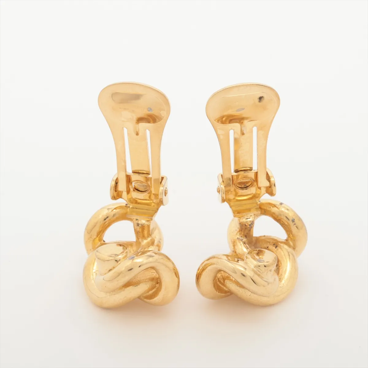 chain earrings (for both ears), GP gold, dents, — view 4