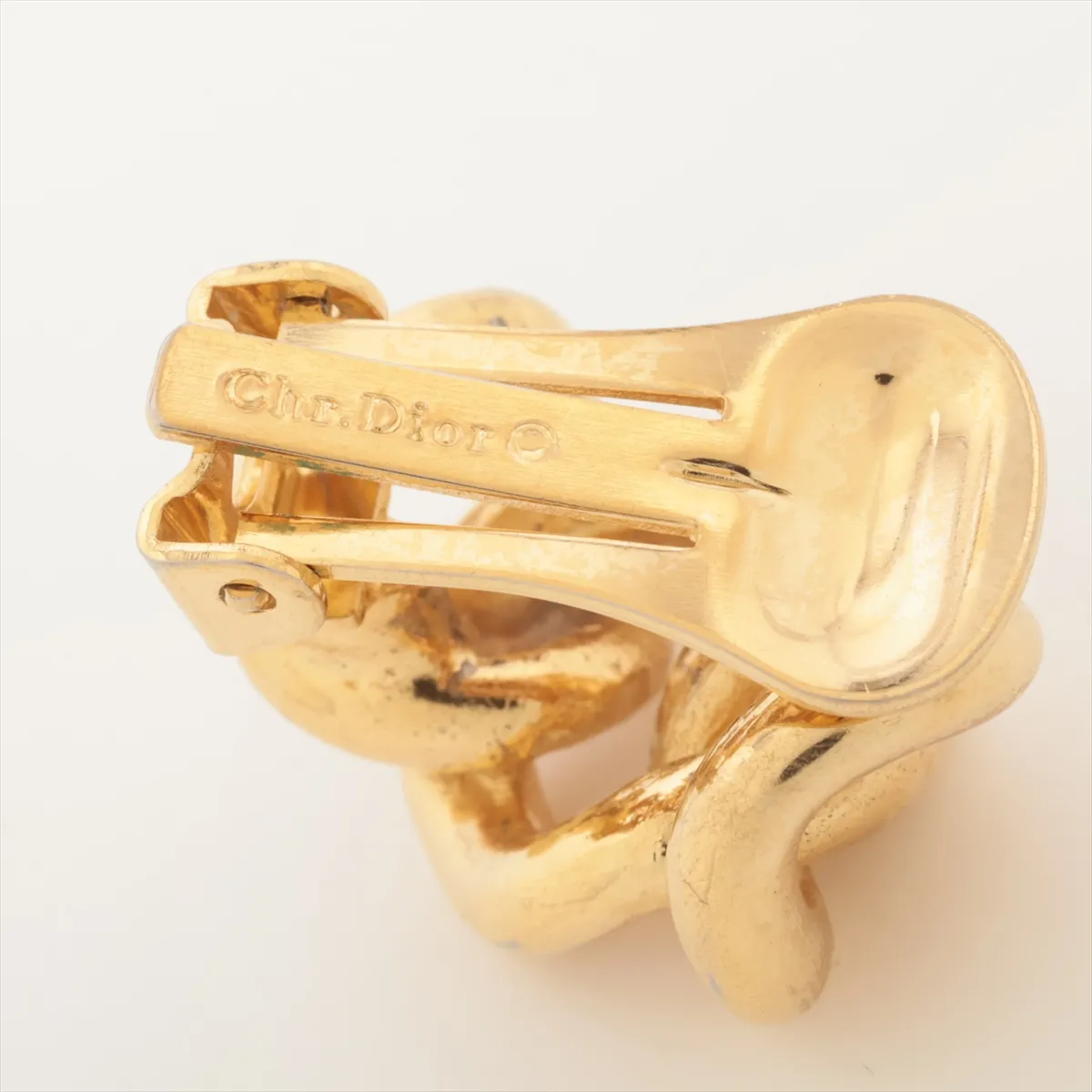 chain earrings (for both ears), GP gold, dents, — view 5