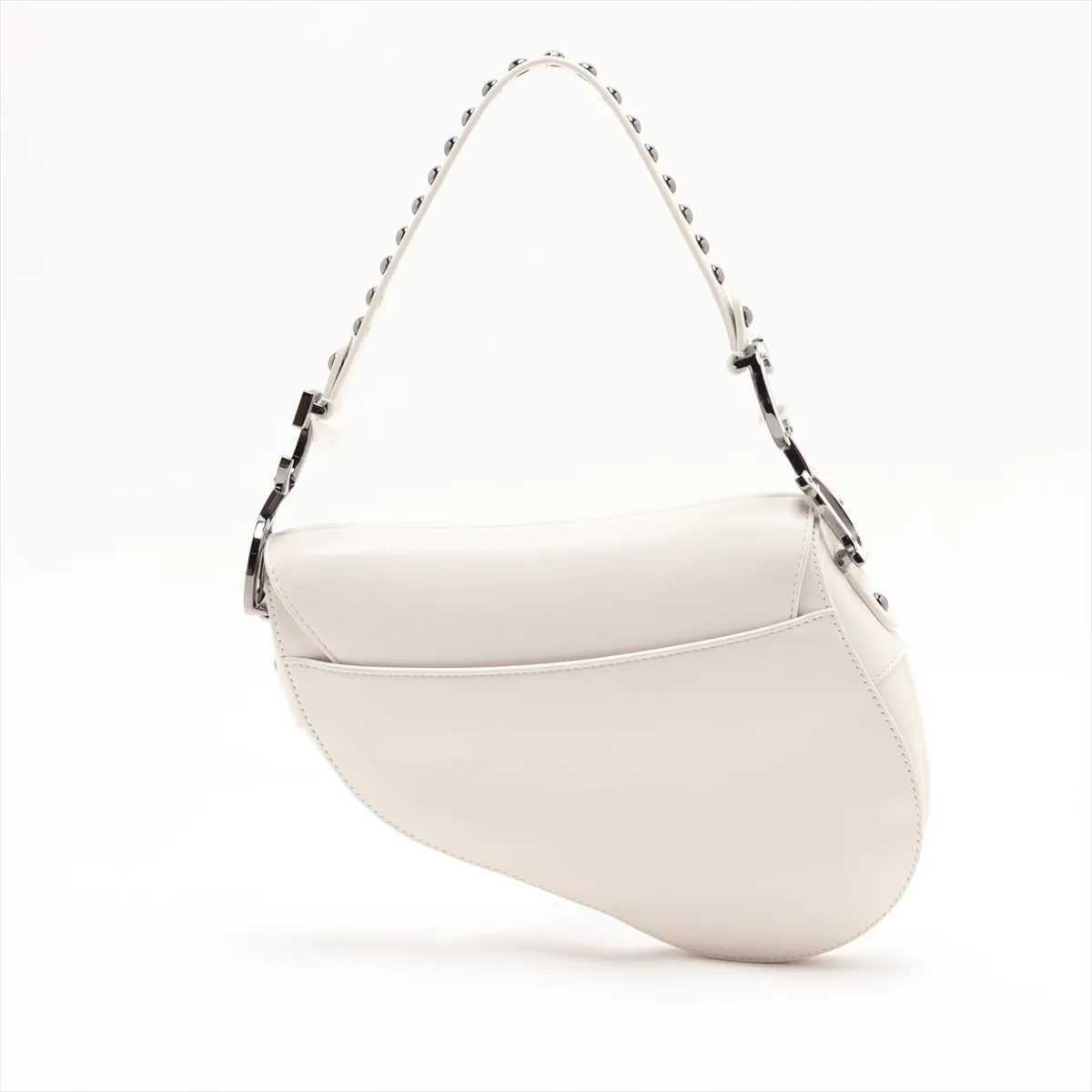 Saddle Bag Leather 2-Way Shoulder Bag White — view 2