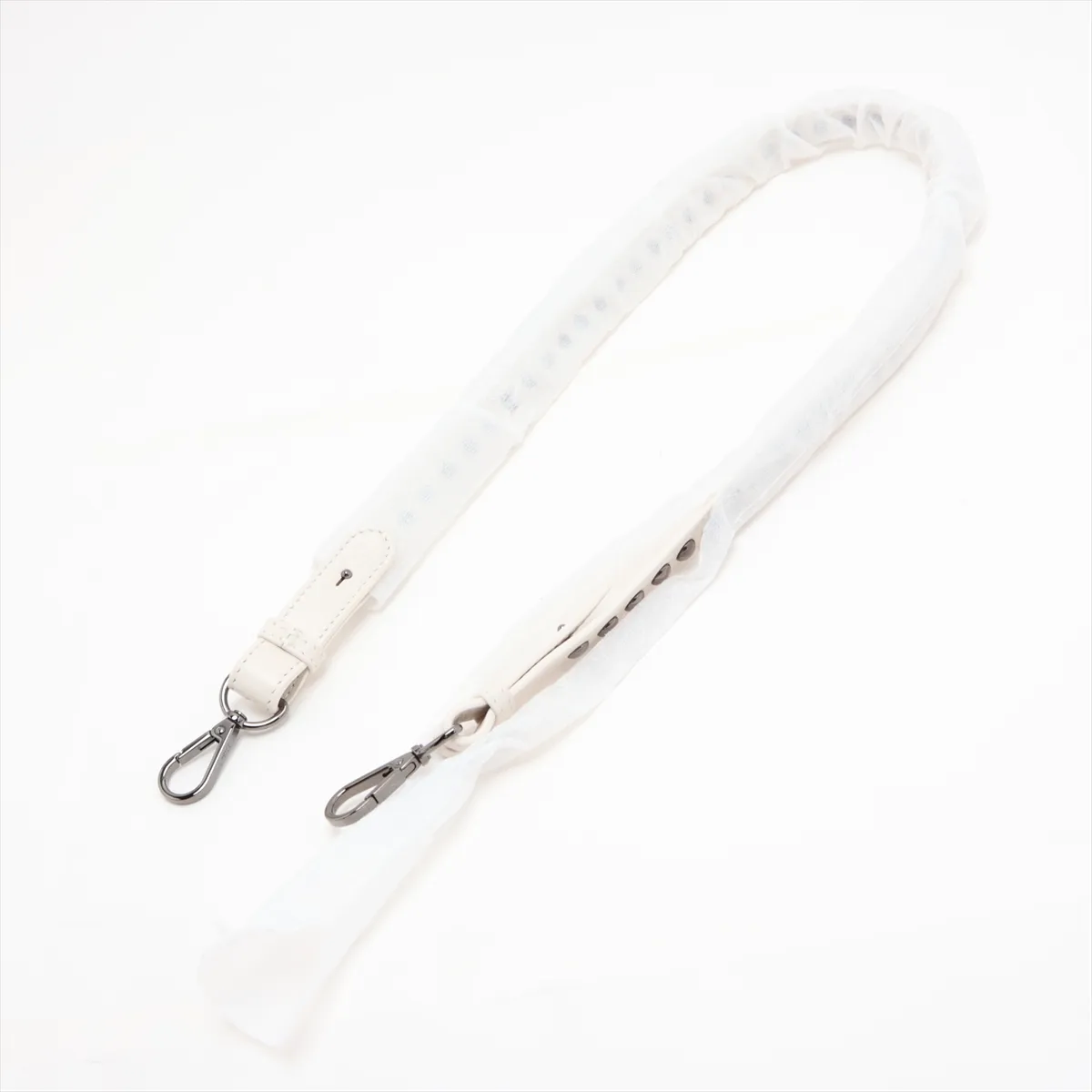 Saddle Bag Leather 2-Way Shoulder Bag White — view 7