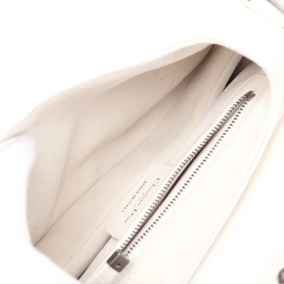 Saddle Bag Leather 2-Way Shoulder Bag White — view 8