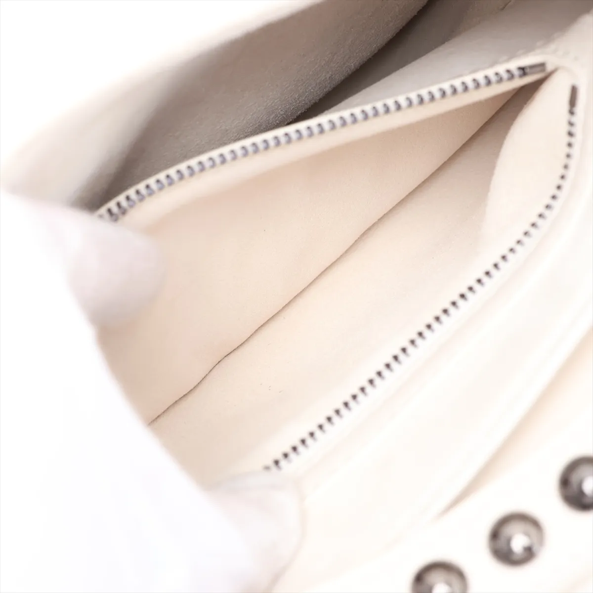 Saddle Bag Leather 2-Way Shoulder Bag White — view 9
