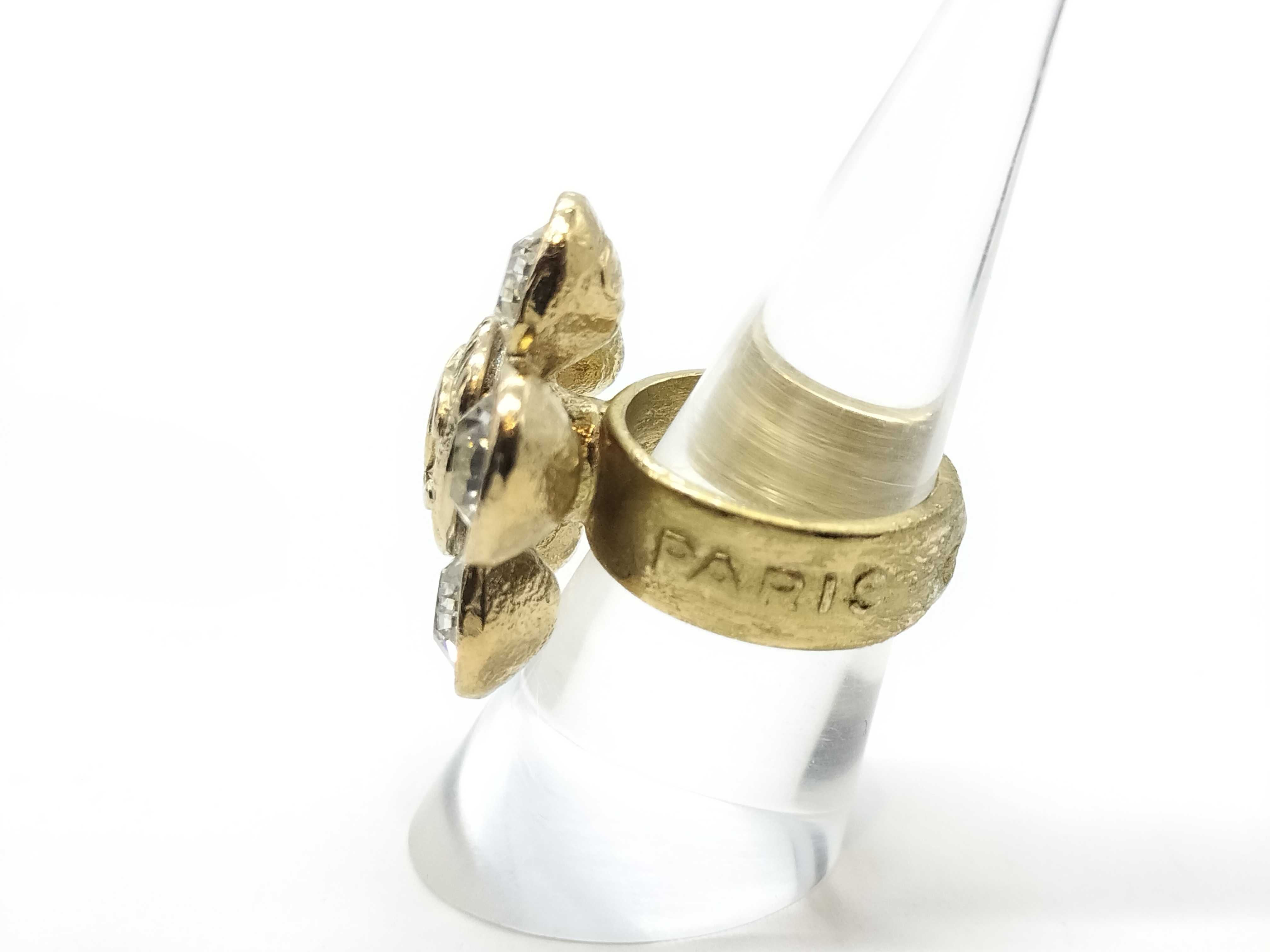 Coco Logo Flower Rhinestone Ring 06A — view 2