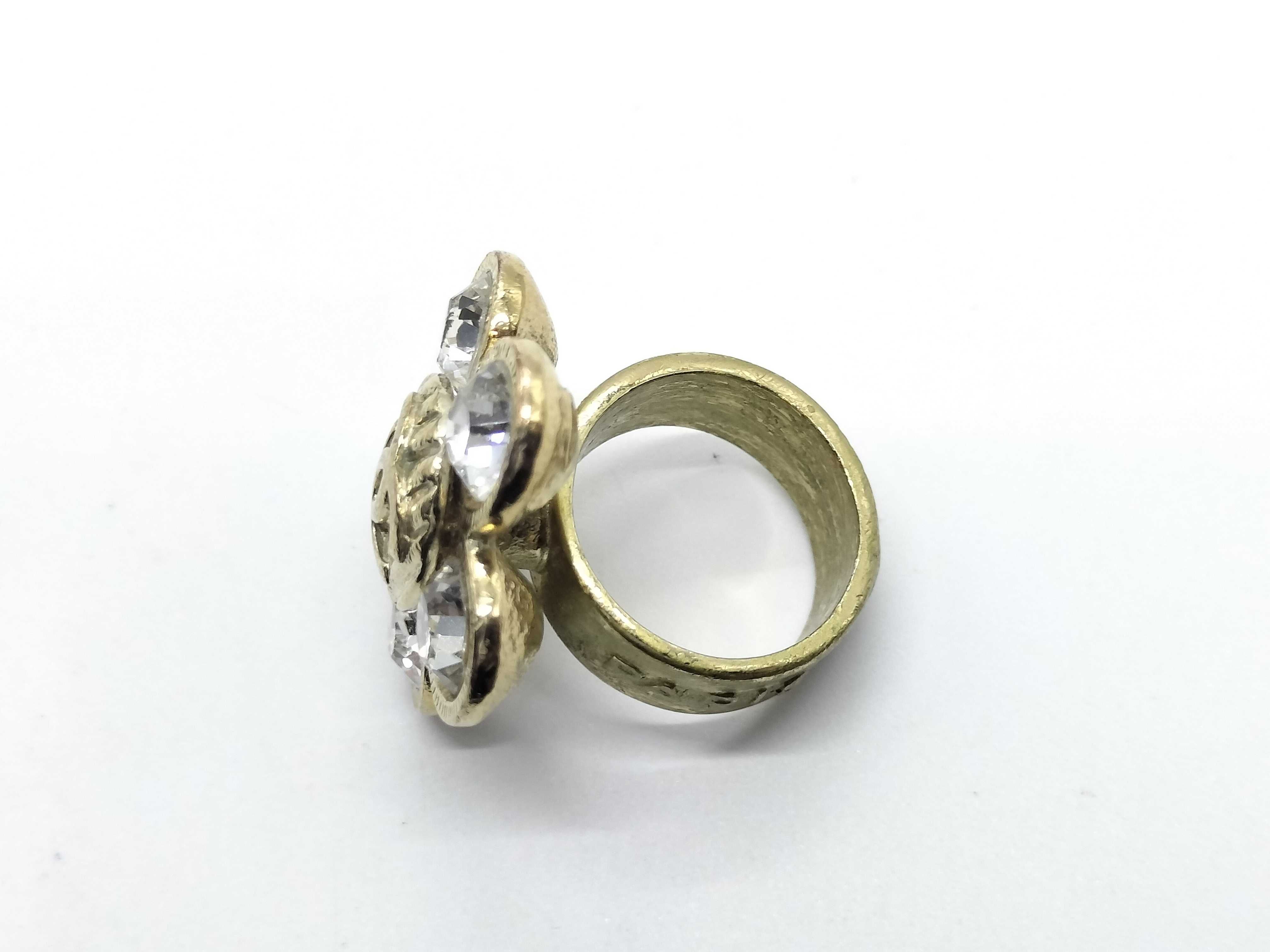Coco Logo Flower Rhinestone Ring 06A — view 5