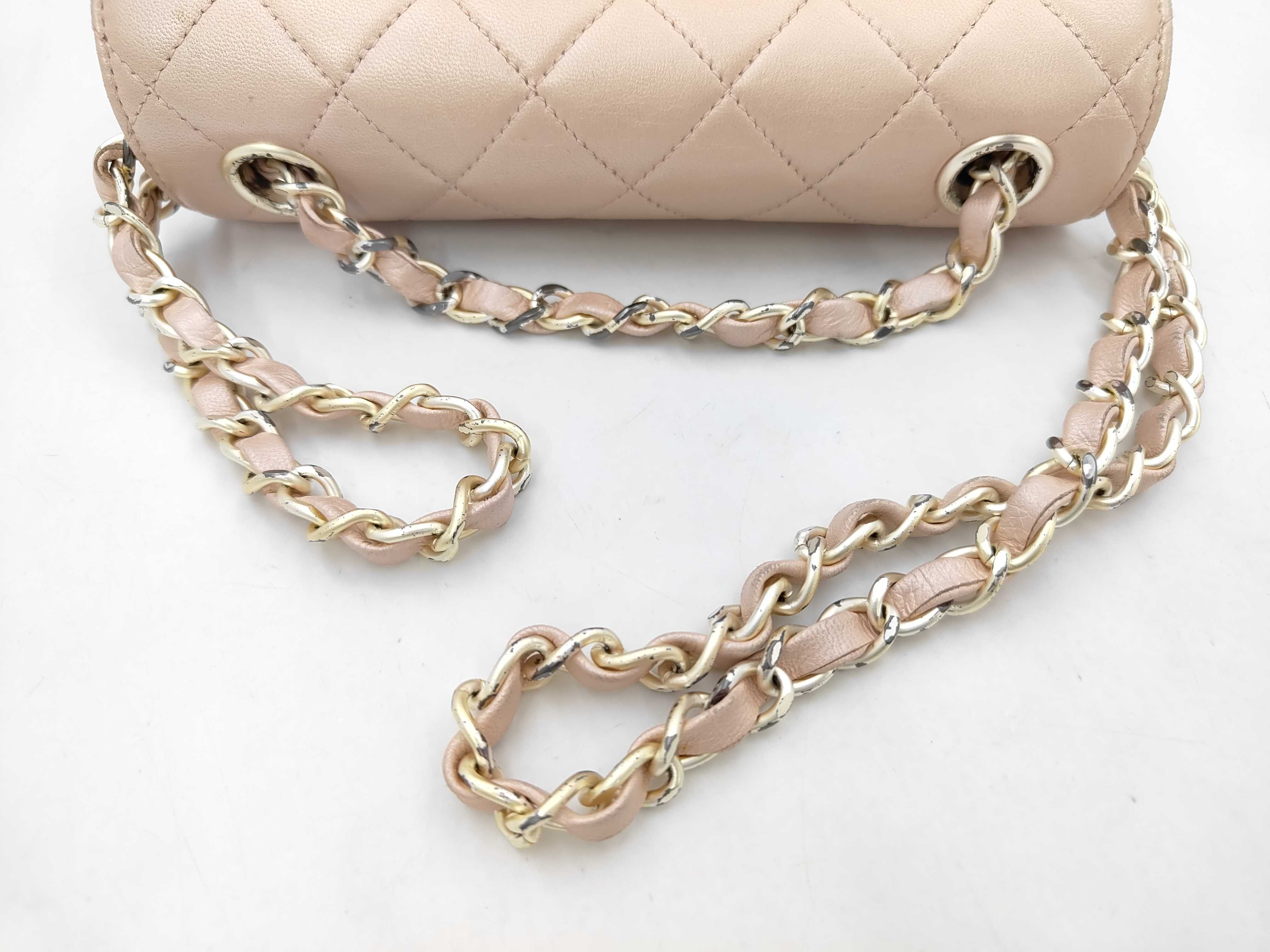 Matelassé Mini Chain Shoulder Bag, Pink with Silver Hardware, 6637484. Shoulder bag. — view 6