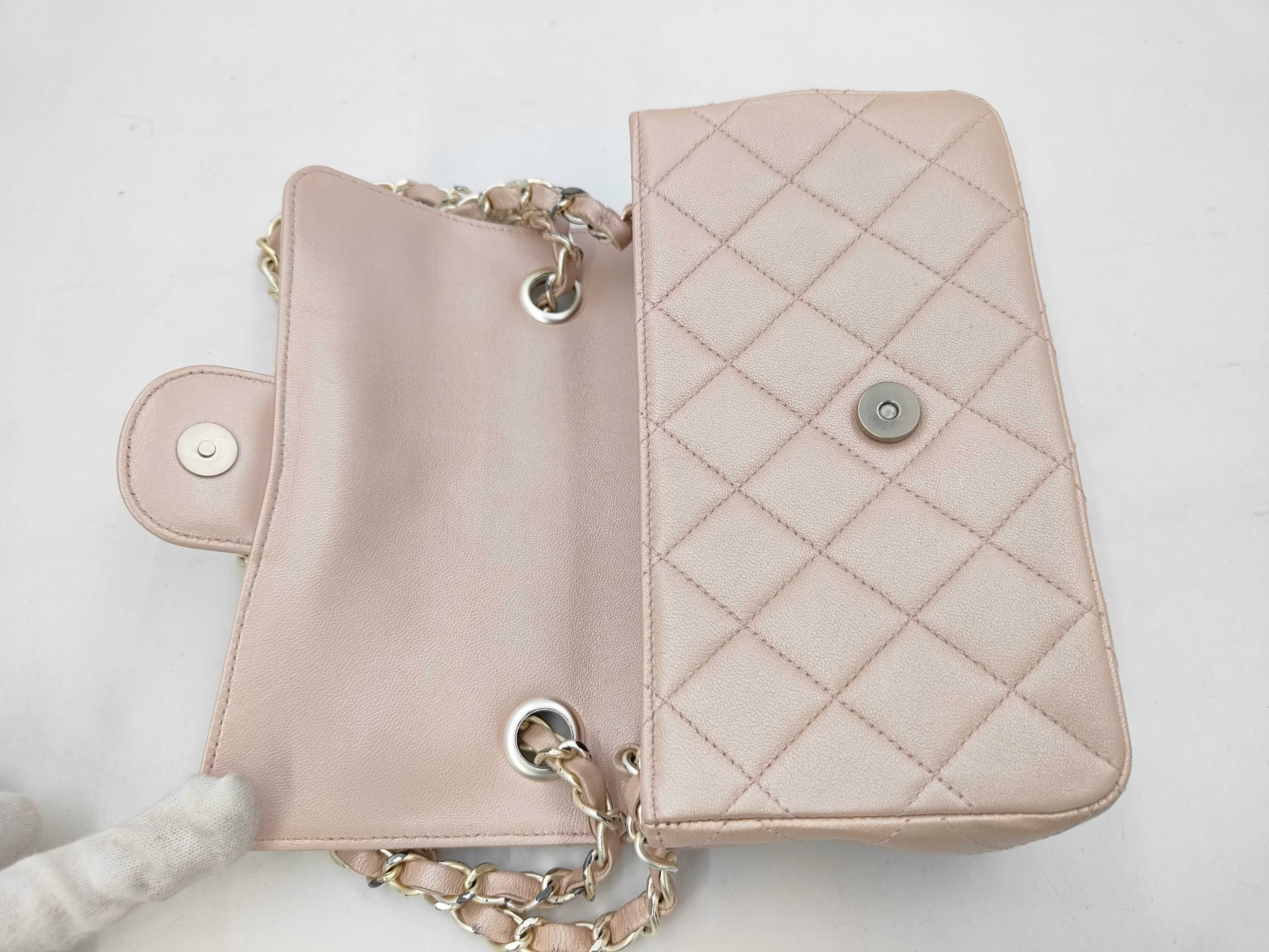 Matelassé Mini Chain Shoulder Bag, Pink with Silver Hardware, 6637484. Shoulder bag. — view 9