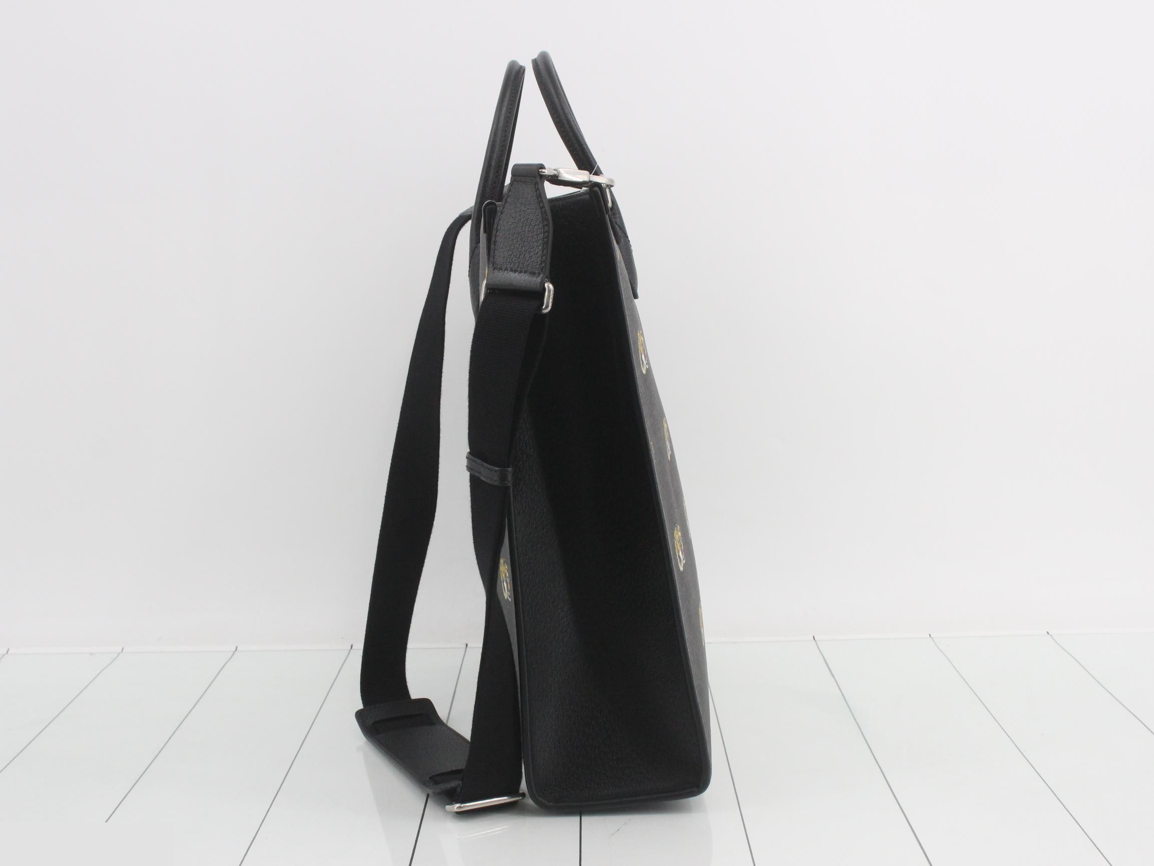 Tiger 2-Way Tote Bag, Black, with Shoulder Strap and Dust Bag — view 3