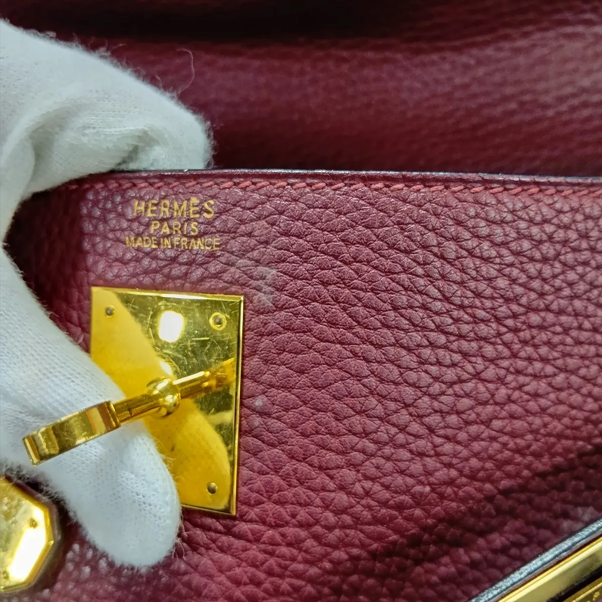 [Individually packaged] Hermes Kelly 32 Retourne Togo Rouge H Gold Hardware I: 2005 — view 15