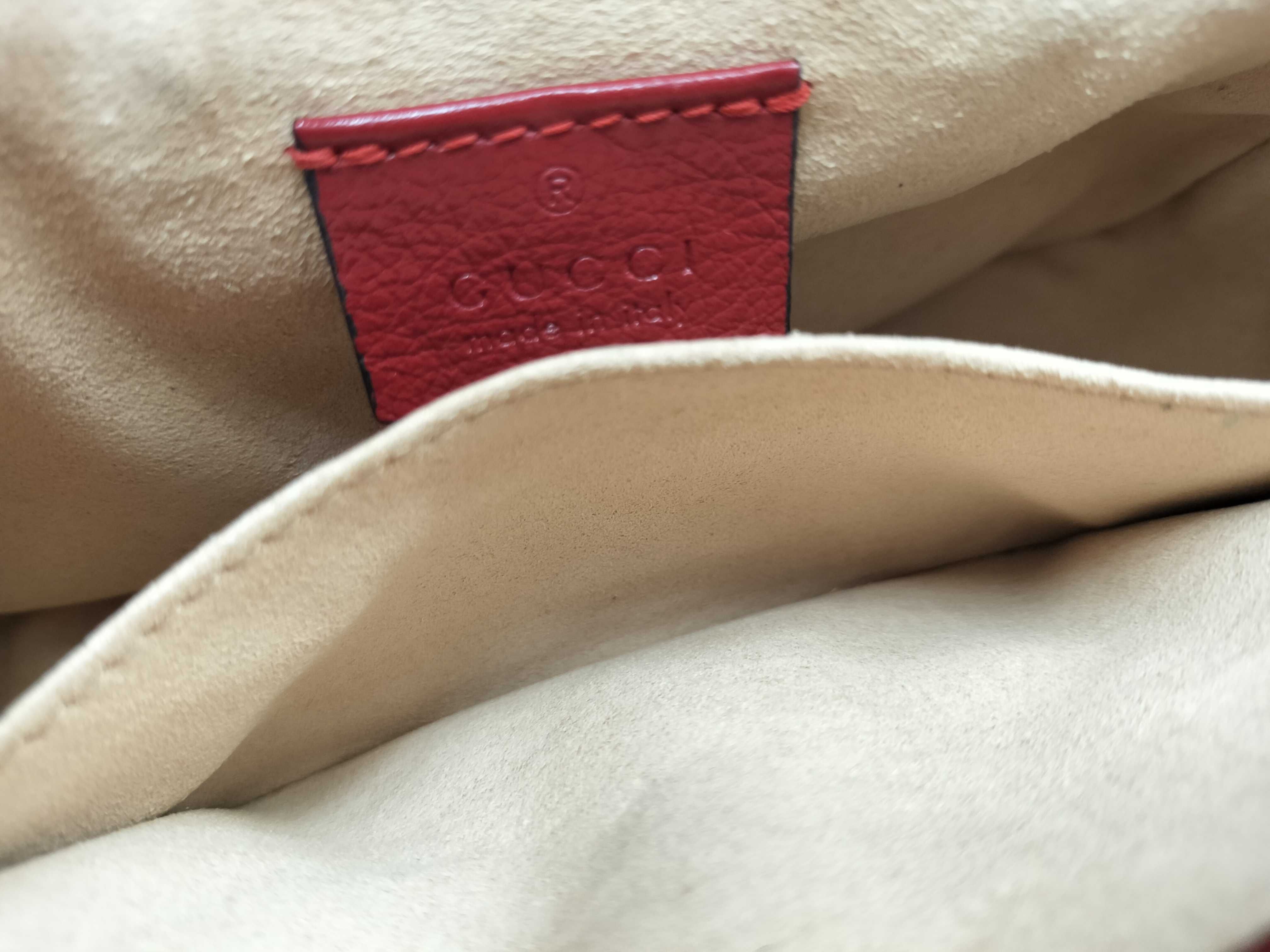 GG Marmont Handbag, Leather, Black/Red — view 12
