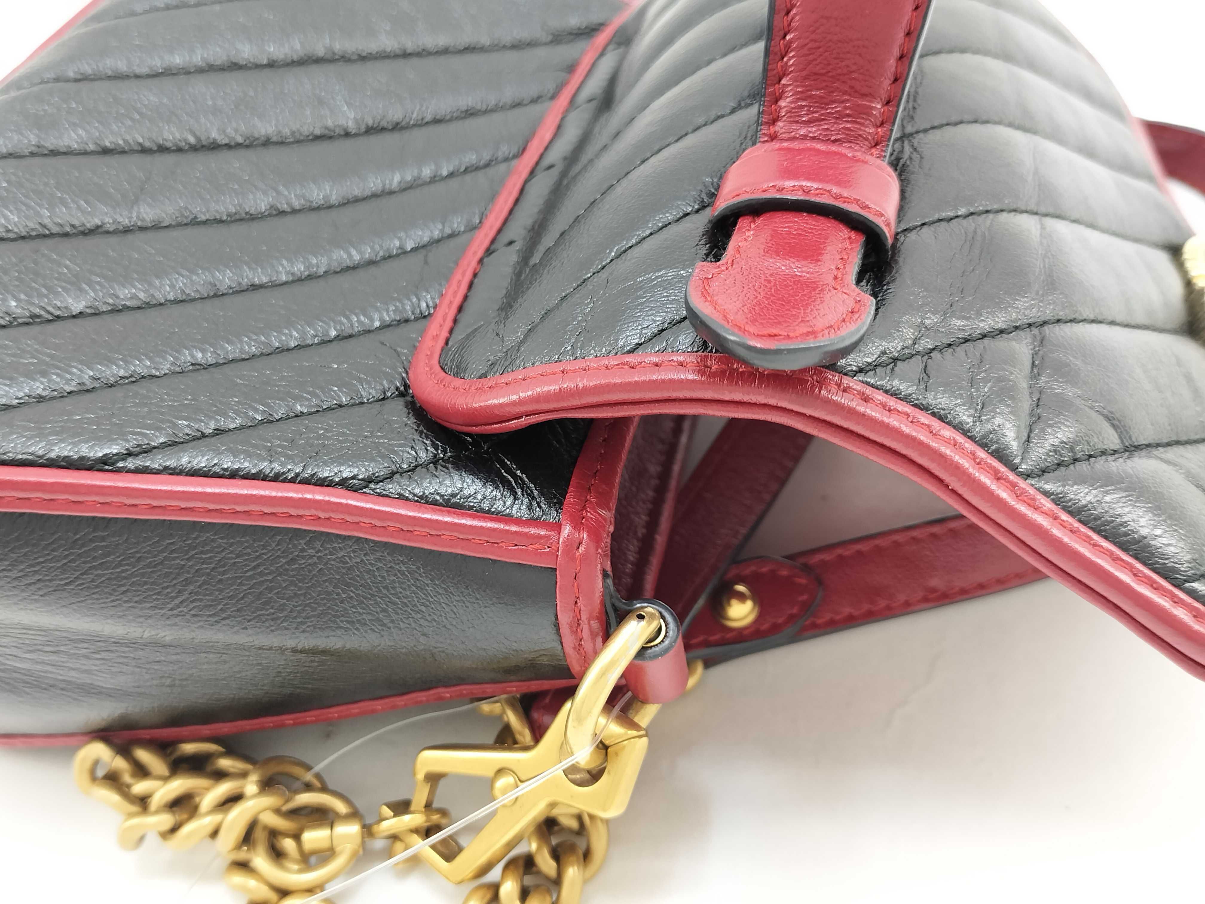 GG Marmont Handbag, Leather, Black/Red — view 13