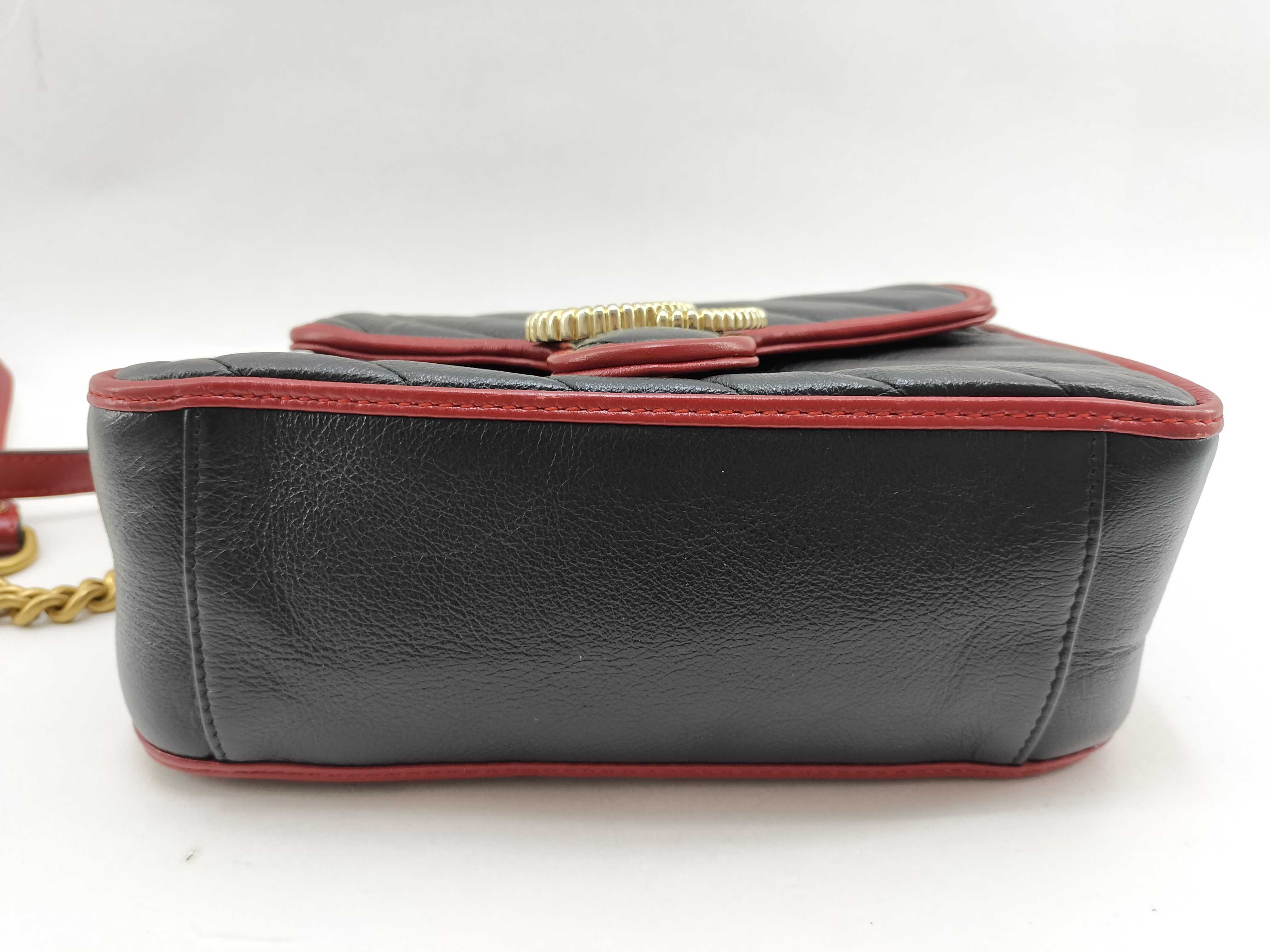 GG Marmont Handbag, Leather, Black/Red — view 5