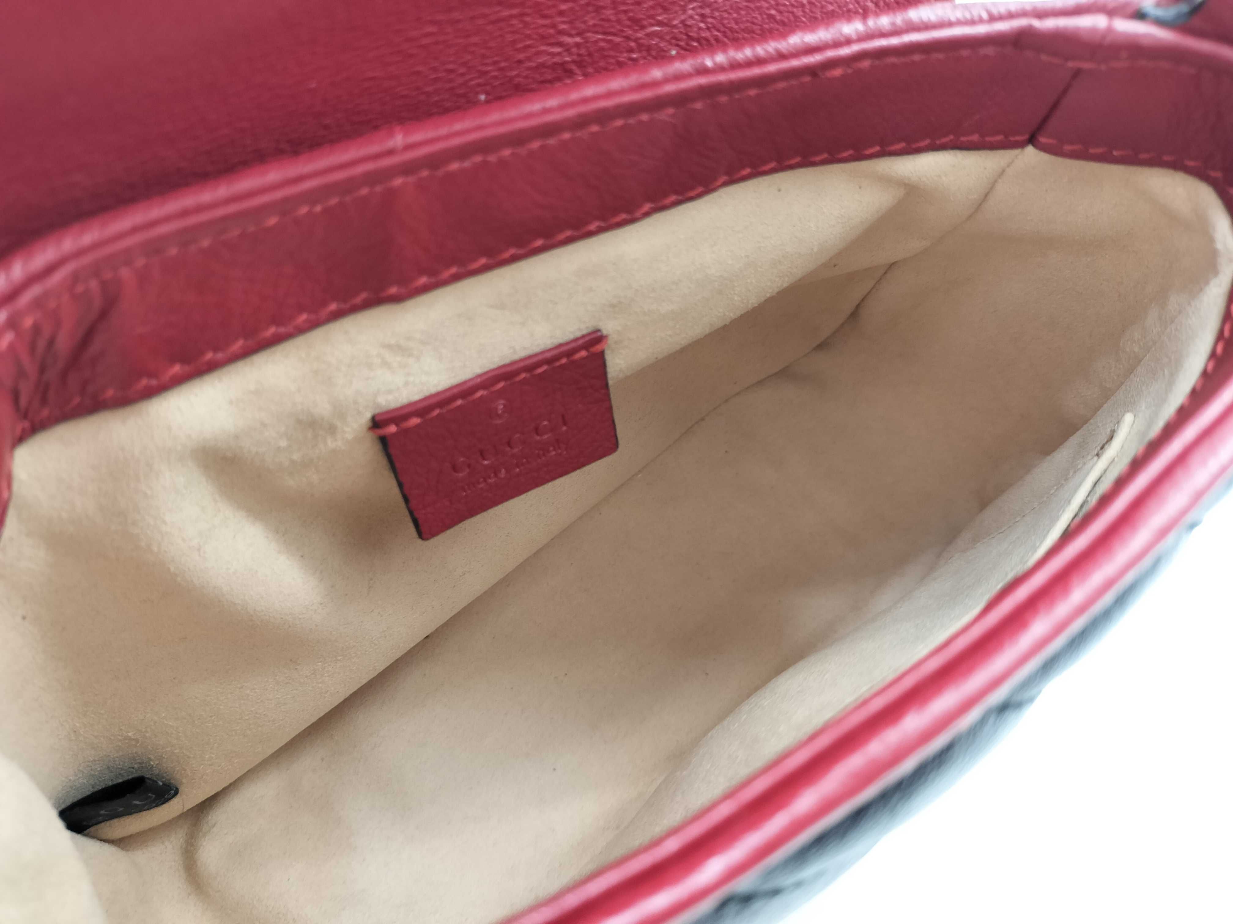 GG Marmont Handbag, Leather, Black/Red — view 9