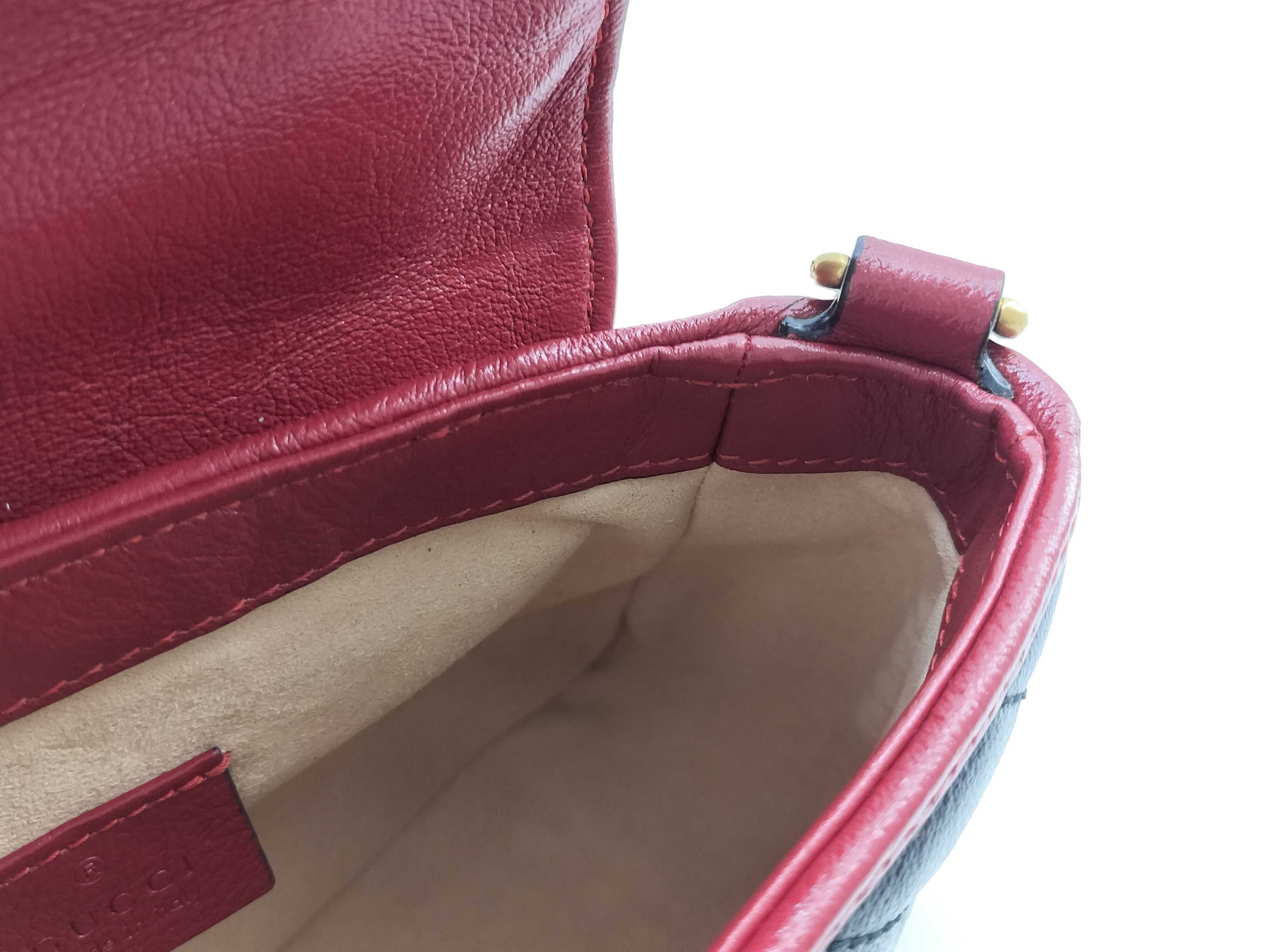 GG Marmont Handbag, Leather, Black/Red — view 10