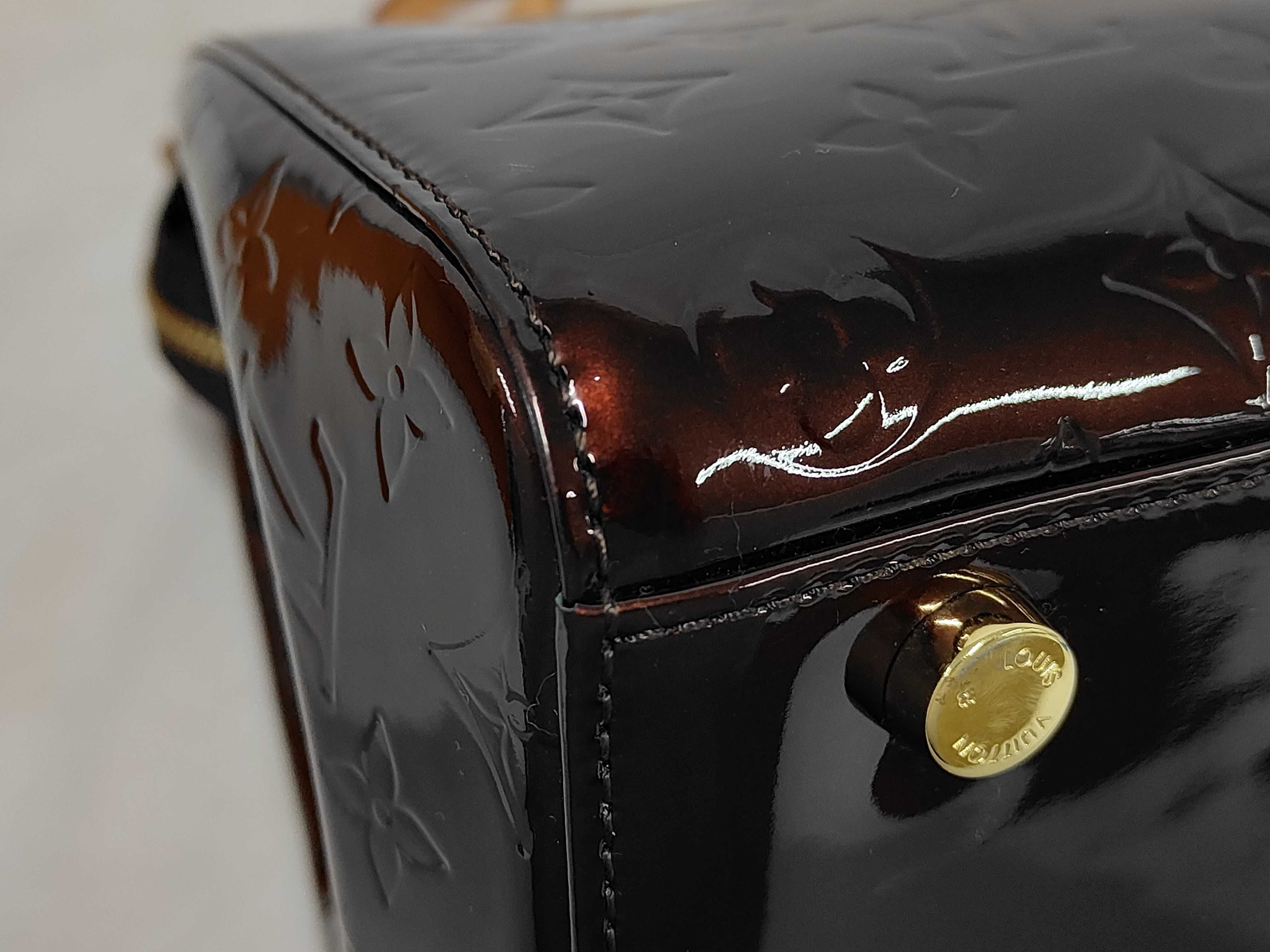 Monogram Rouge Fauviste Patent Leather Blair MM Bag — view 4