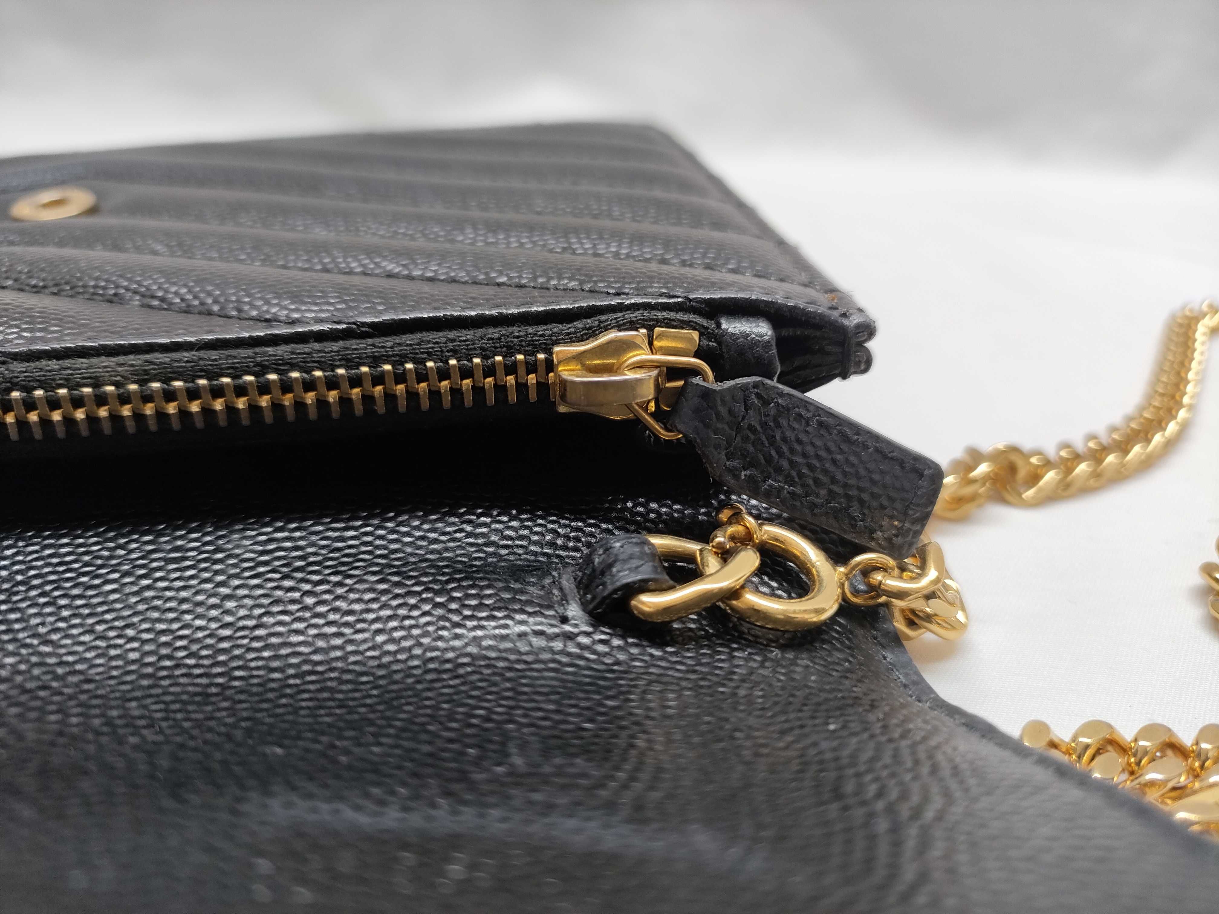 HK-Saint Laurent 393953 0617 Cassandra WOC Leather Black Shoulder Bag — view 13