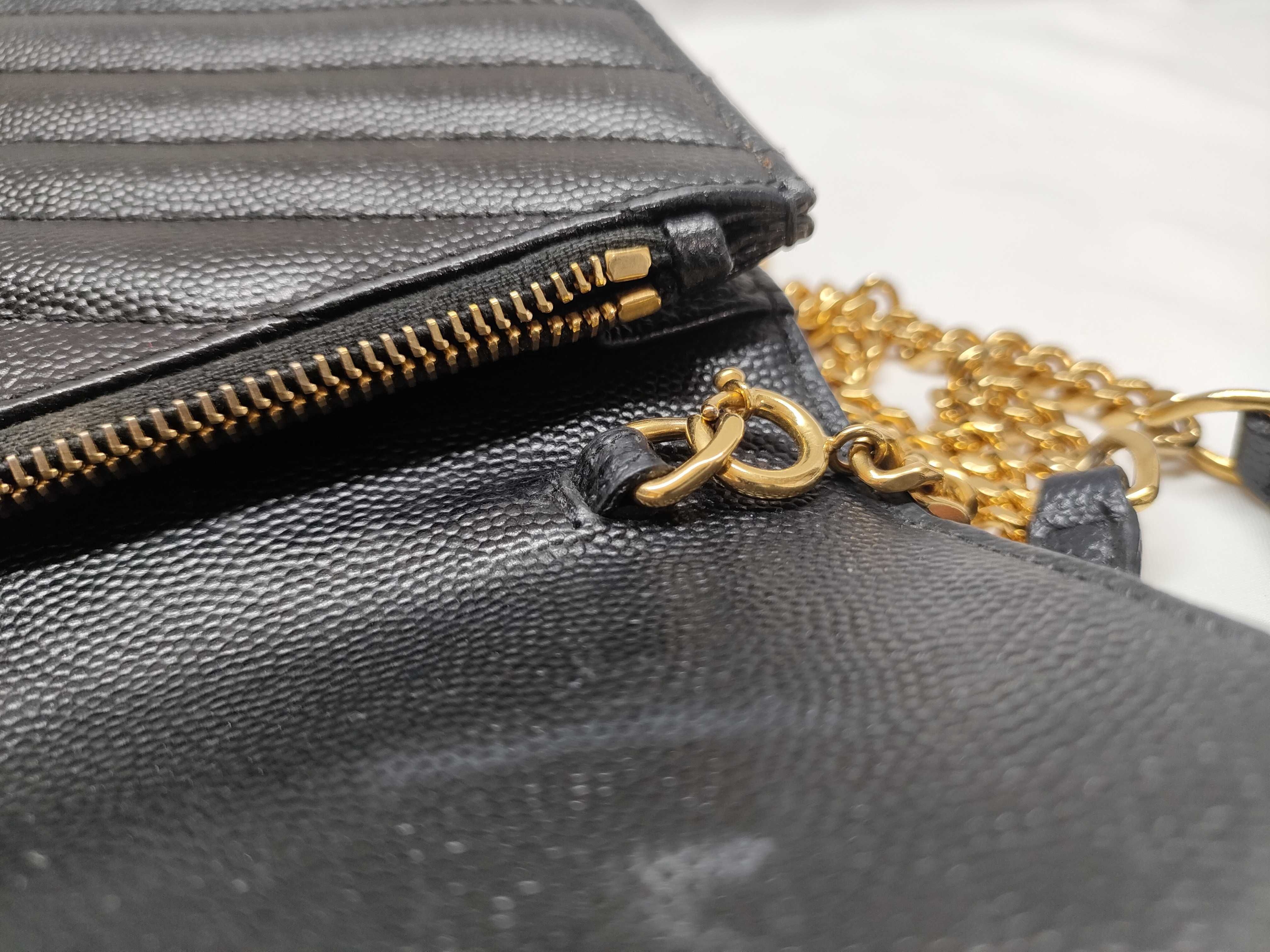 HK-Saint Laurent 393953 0617 Cassandra WOC Leather Black Shoulder Bag — view 7